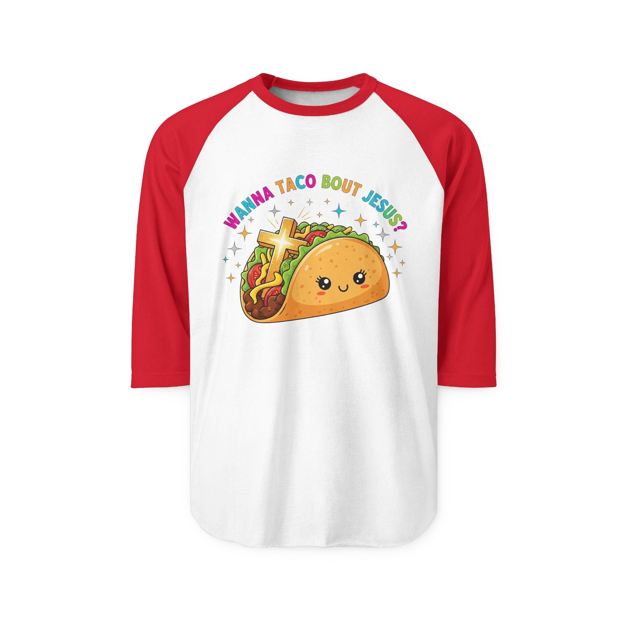 Wanna Taco 'Bout Jesus? Funny Christian Pun T-Shirt – Lettuce Pray & Share Faith! Printify