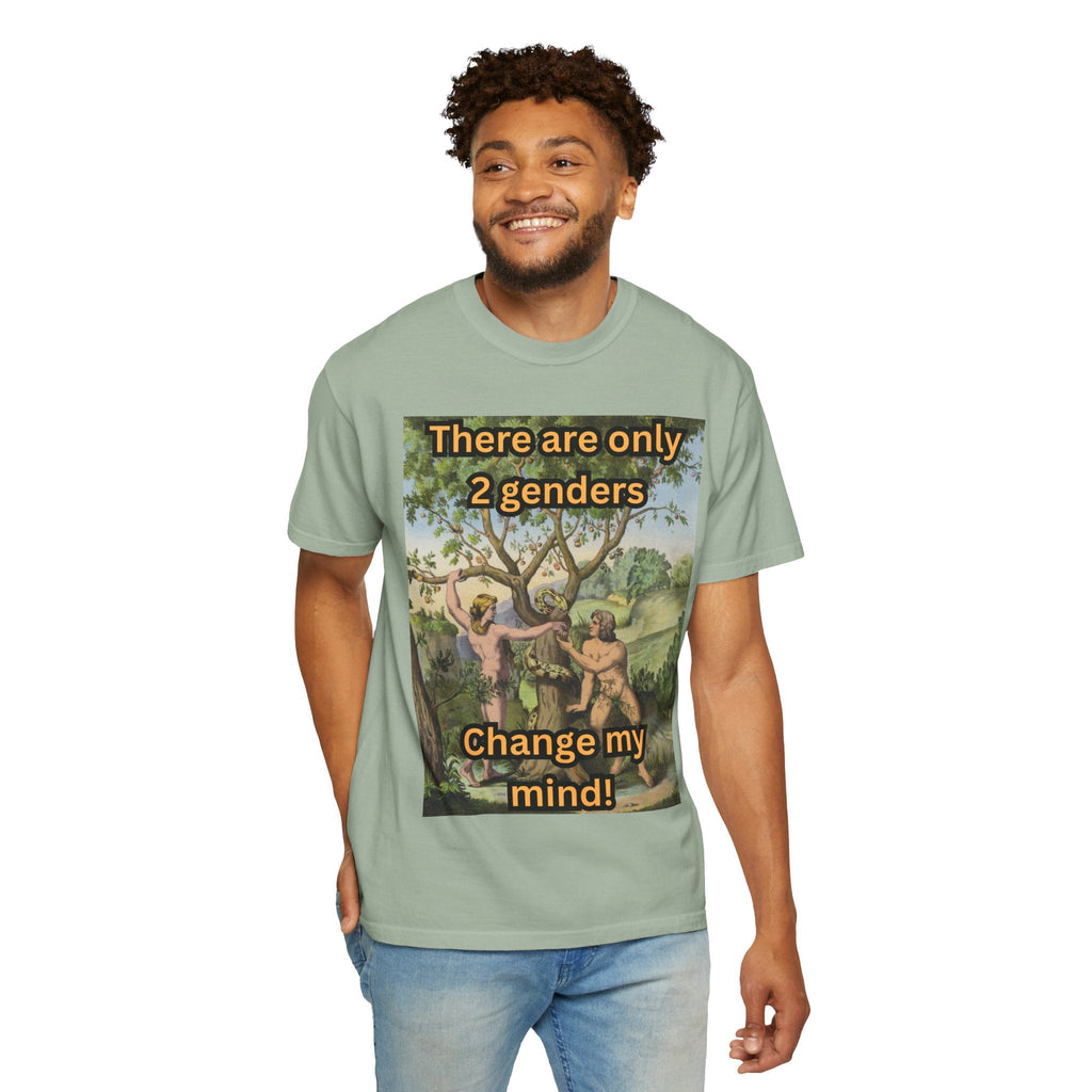 There Are Only 2 Genders T-Shirt – Adam & Eve Cross Christian Tee for Bold Faith Printify
