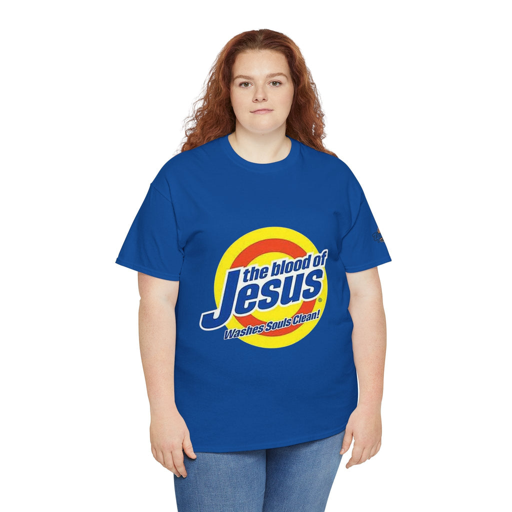 Blood of Jesus Washes Souls Clean T-shirt - Funny Tide Parody - Christian Faith T-shirt Printify