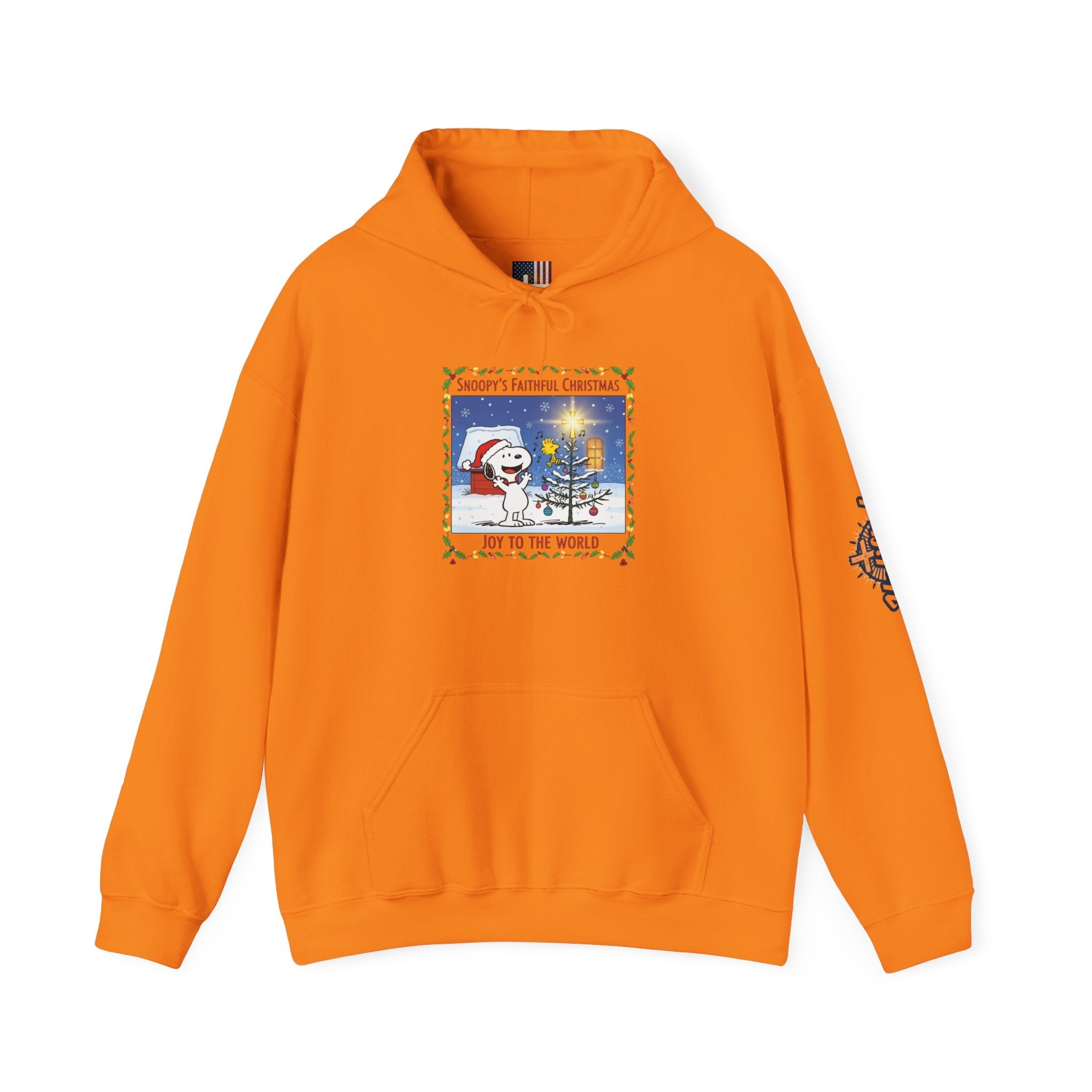 🎄 Faithful Christmas Friends – Christian Holiday Hoodie | Festive Tree & Cartoon Duo | Heartwarming Christmas Tee by Uplifted Gear Printify