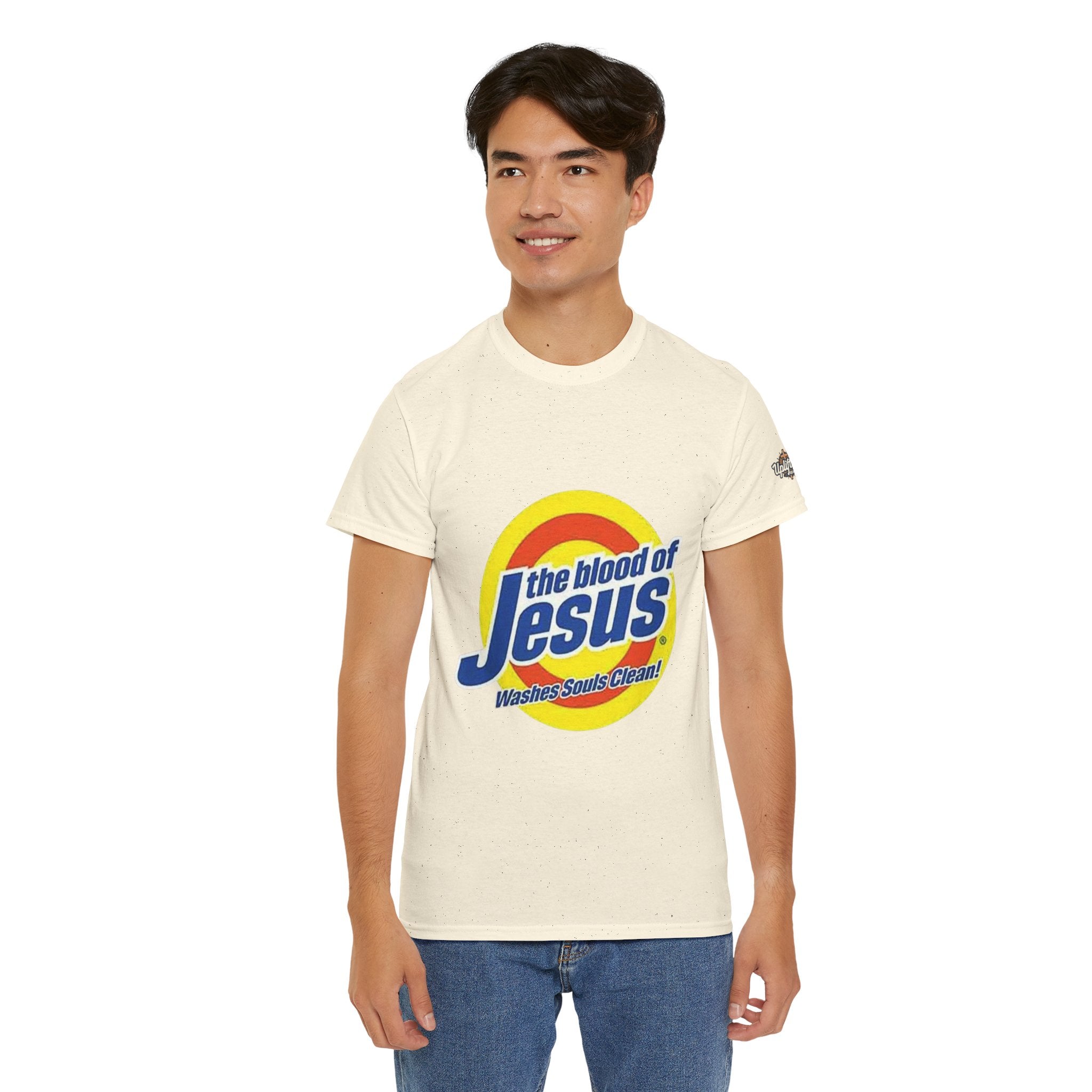 Blood of Jesus Washes Souls Clean T-shirt - Funny Tide Parody - Christian Faith T-shirt Printify