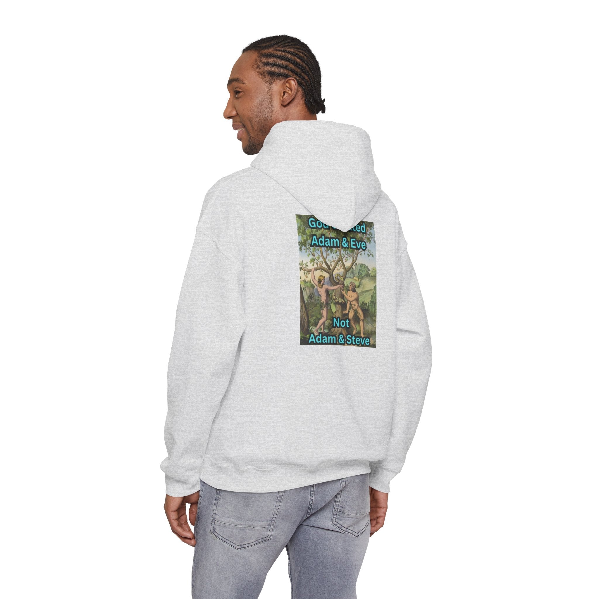 God Created Adam and Eve Hoodie – Biblical Truth Christian Hoodie for Unshakable Faith Printify