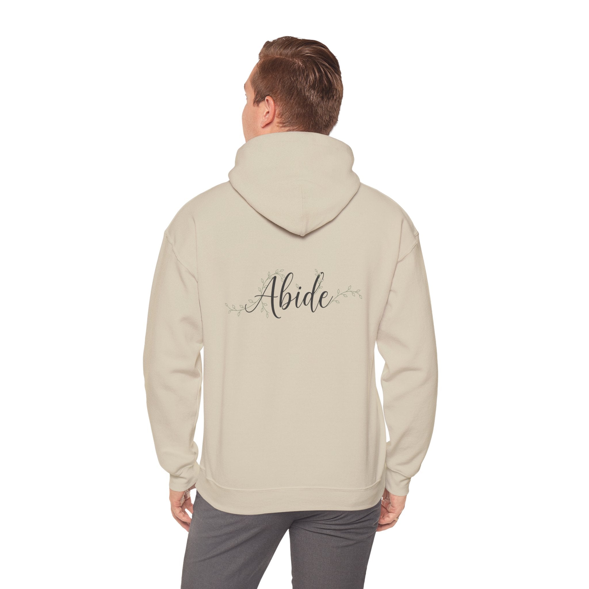 Abide Hoodie – Vine Wrapped John 15:5 Christian Hoodie for Cozy Devotion Printify