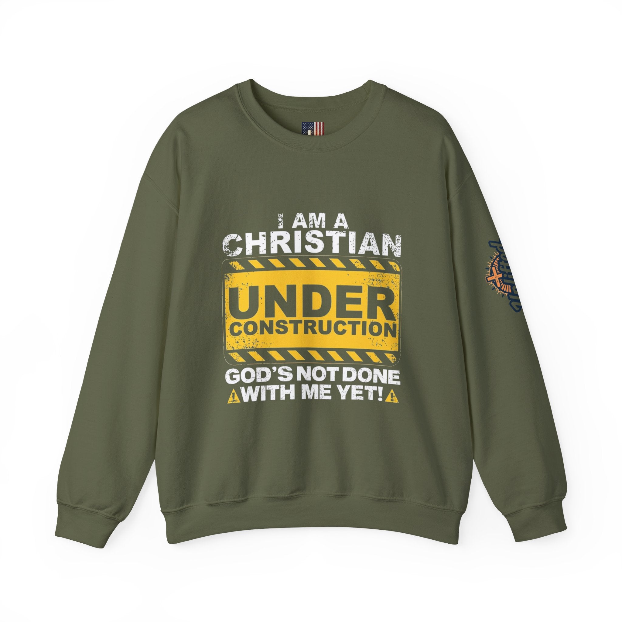 Christian Under Construction Sweatshirt | God Is Not Done With Me Yet Sweatshirt Printify