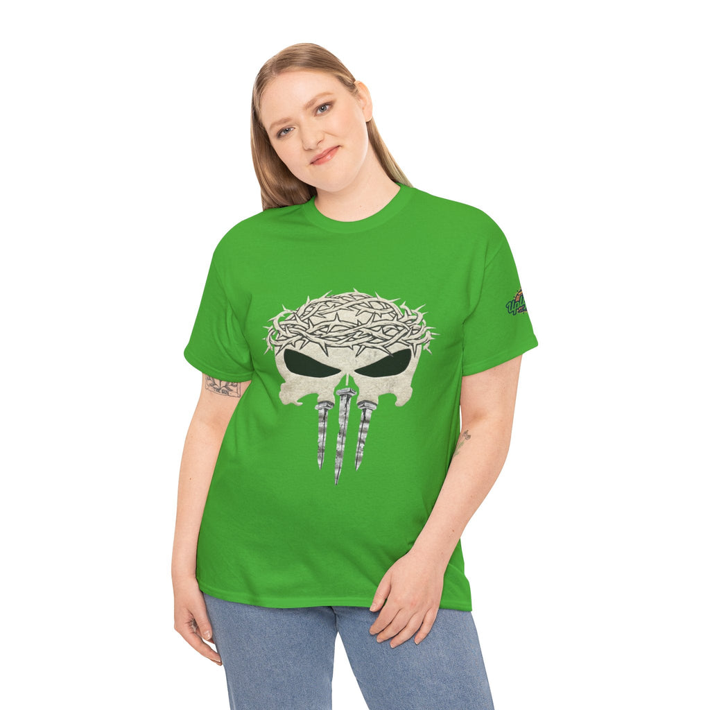 Christian Skull T-shirt - Crown of Thorns & Nails - Warrior Faith T-shirt Printify