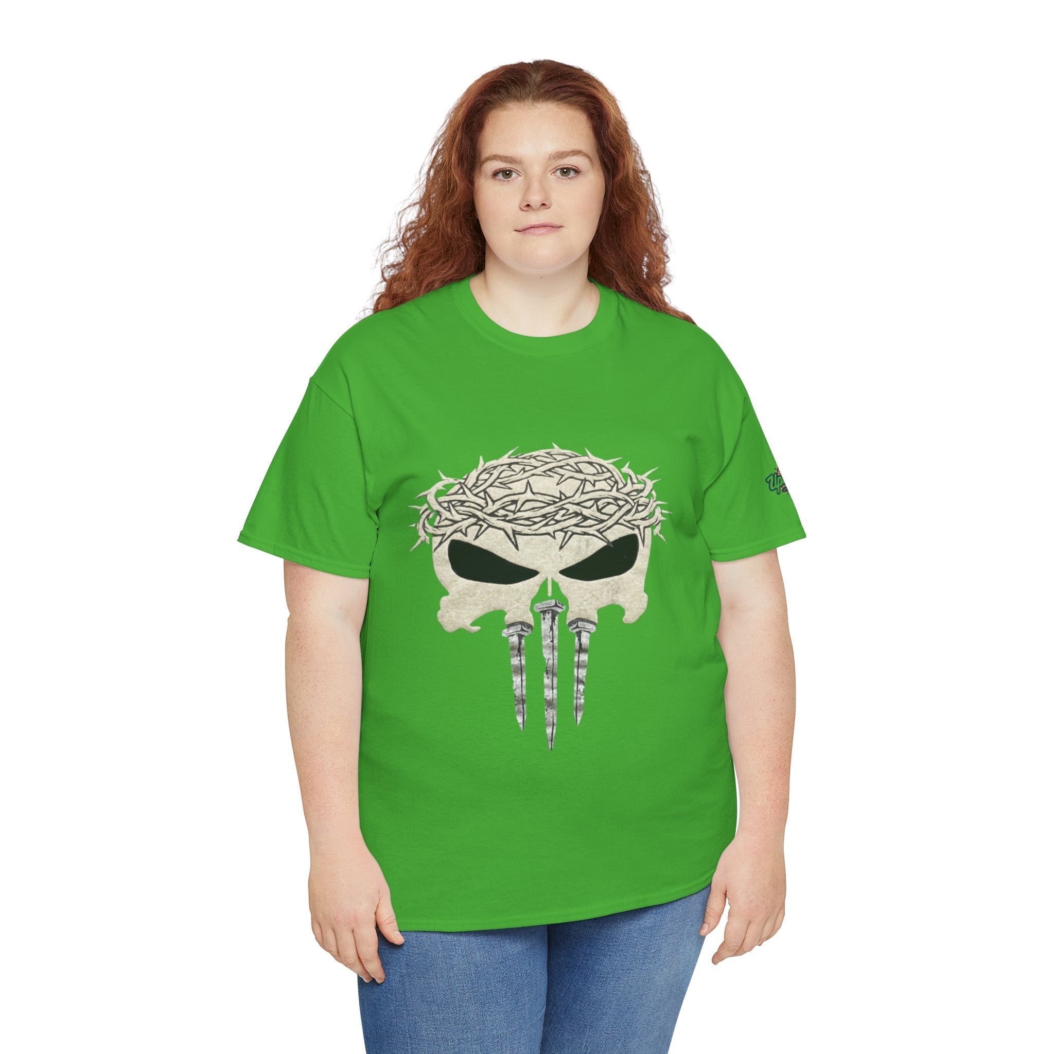 Christian Skull T-shirt - Crown of Thorns & Nails - Warrior Faith T-shirt Printify