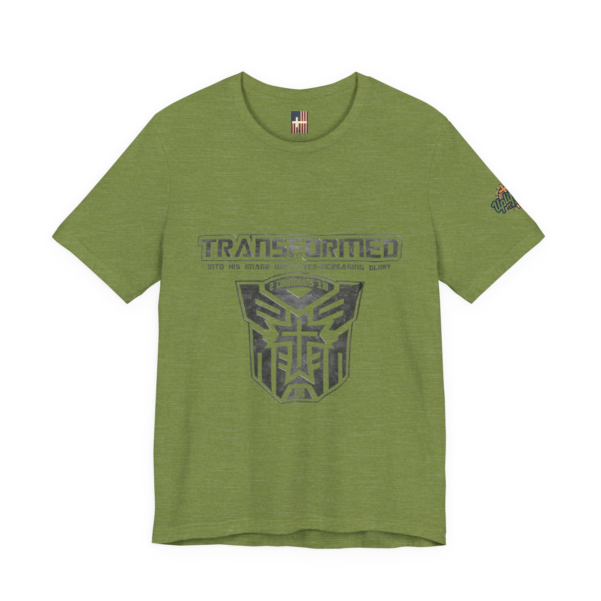 Transformer Logo Christian T-shirt | 2 Corinthians 3:18 Bible Verse T-shirt Printify