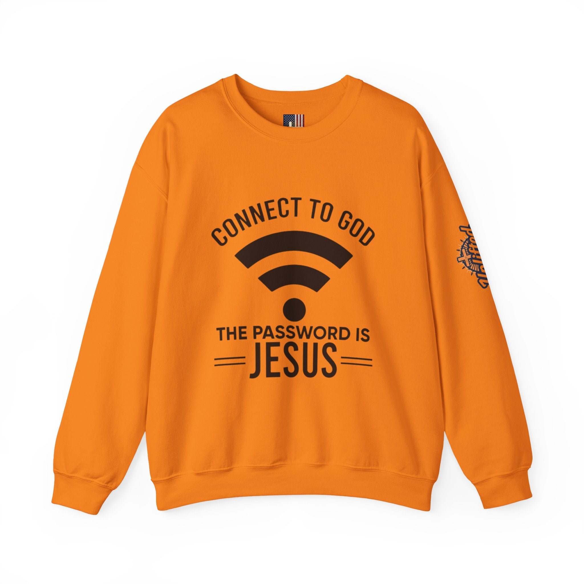 Connect to God Sweatshirt - WIFI Password is Jesus - Funny Christian Faith Sweatshirt Printify