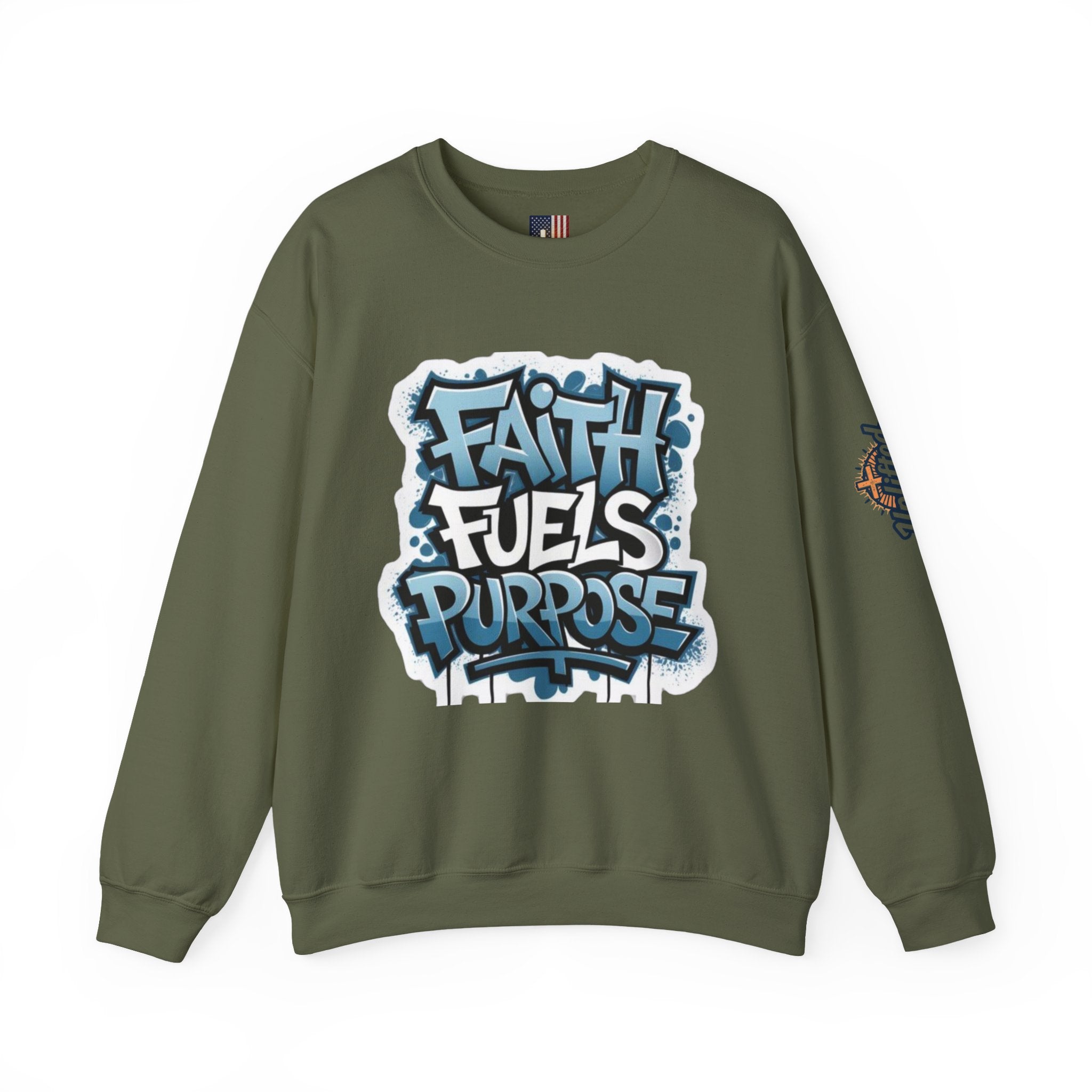 Faith Fuels Purpose Sweatshirt – Inspirational Christian Sweatshirt for Divine Drive & Unstoppable Belief Printify