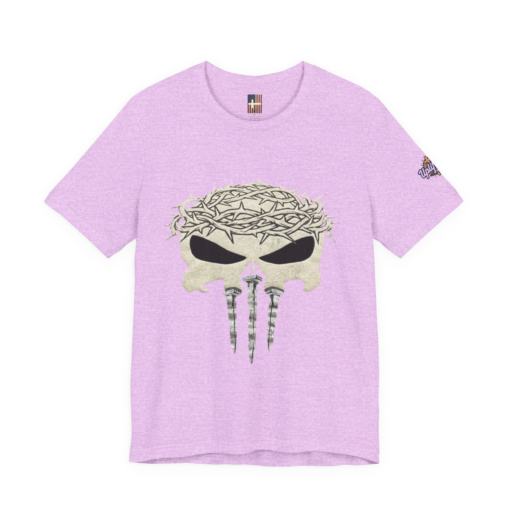 Christian Skull T-shirt - Crown of Thorns & Nails - Warrior Faith T-shirt Printify
