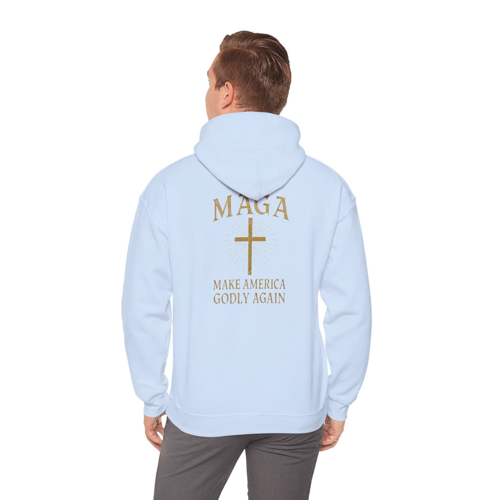 Make America Godly Again Hoodie – MAGA Christian Patriotic Sweatshirt for Biblical Values & Freedom Printify