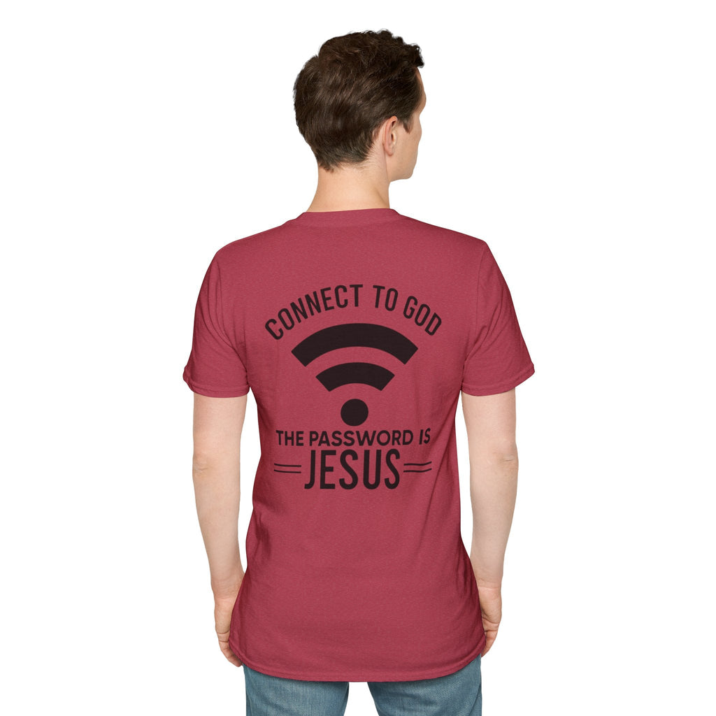 Connect to God T-shirt - WIFI Password is Jesus - Funny Christian Faith T-shirt Printify
