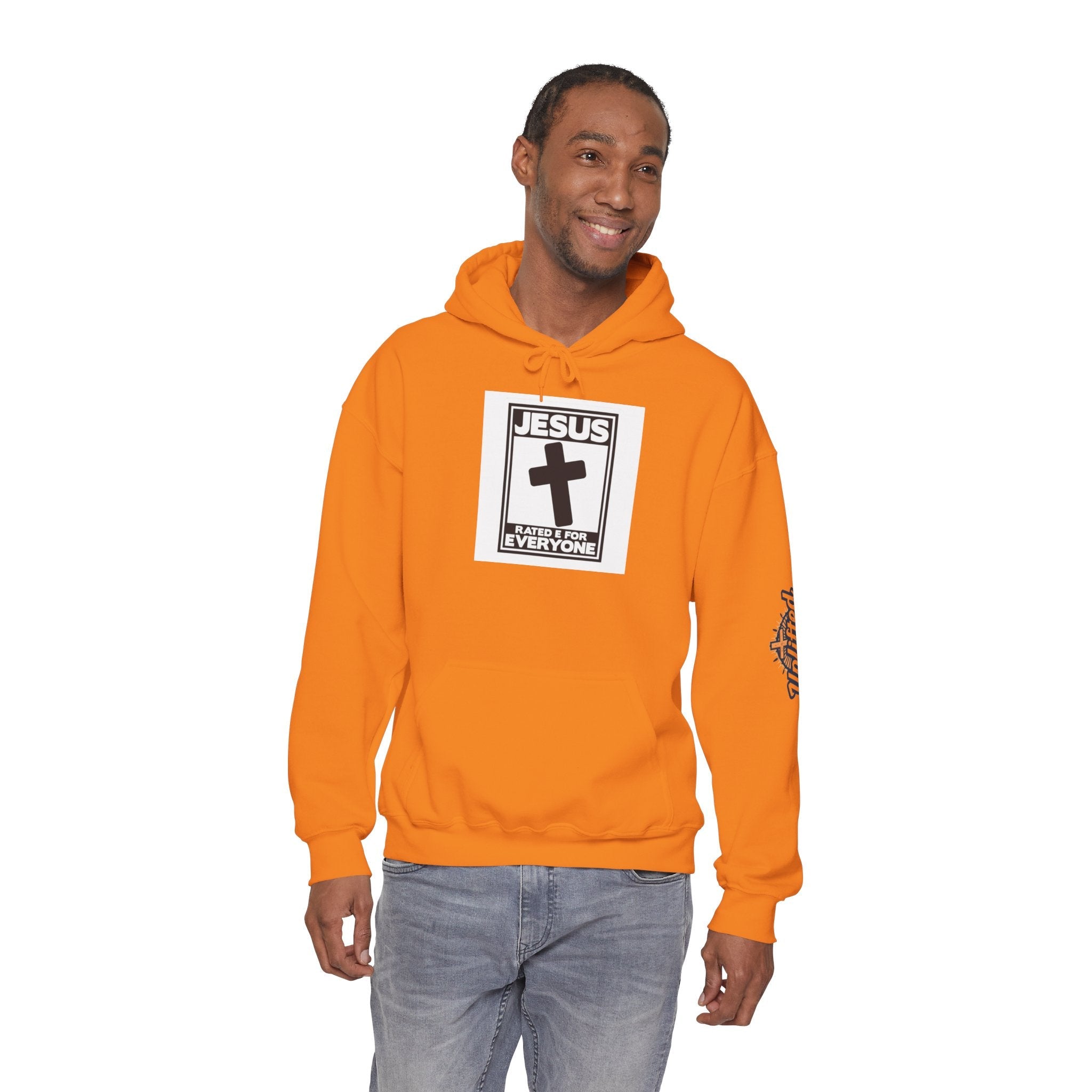 Jesus, Rated E for Everyone Hoodie - Gamer Faith Hoodie - Christian Video Game Parody Printify