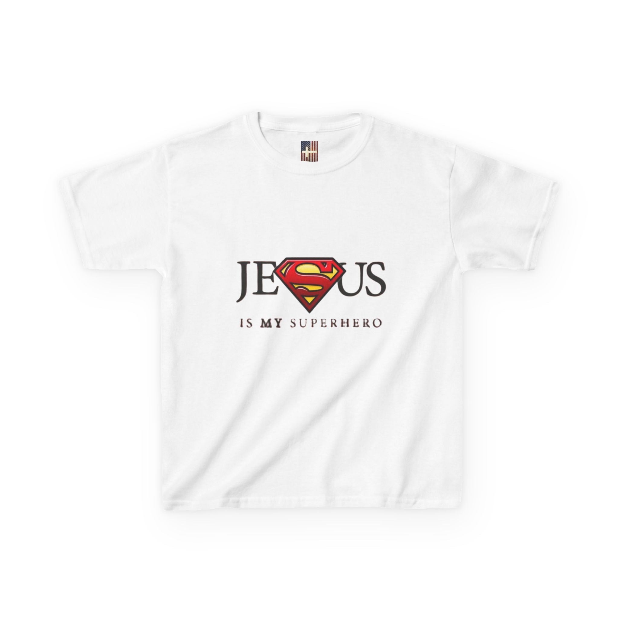 Jesus Is My Superhero T-Shirt — Faith-Based Superman-Inspired Tee Printify