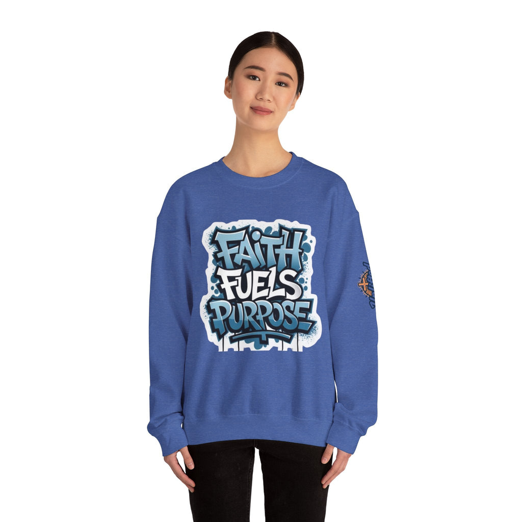 Faith Fuels Purpose Sweatshirt – Inspirational Christian Sweatshirt for Divine Drive & Unstoppable Belief Printify