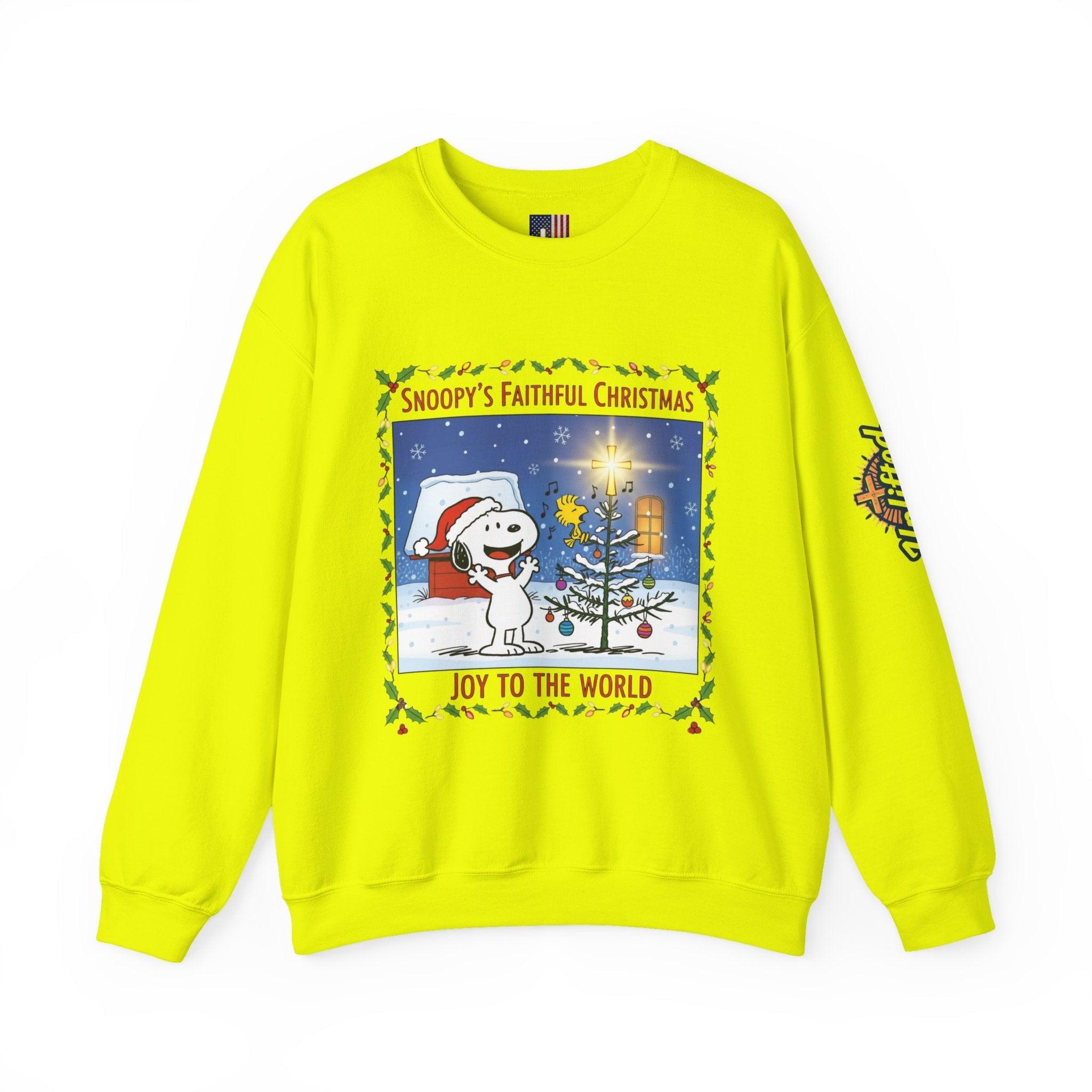 🎄 Faithful Christmas Friends – Christian Holiday Sweatshirt | Festive Tree & Cartoon Duo | Heartwarming Christmas Tee by Uplifted Gear Printify