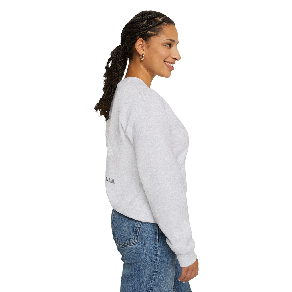 Unique Unicorn Sweatshirt – Rainbow Cross Psalm 139:14 Christian Sweatshirt for Wonderfully Made Printify