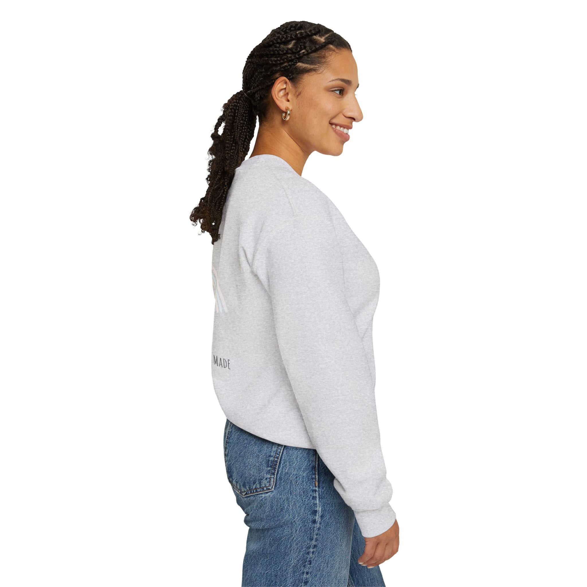 Unique Unicorn Sweatshirt – Rainbow Cross Psalm 139:14 Christian Sweatshirt for Wonderfully Made Printify