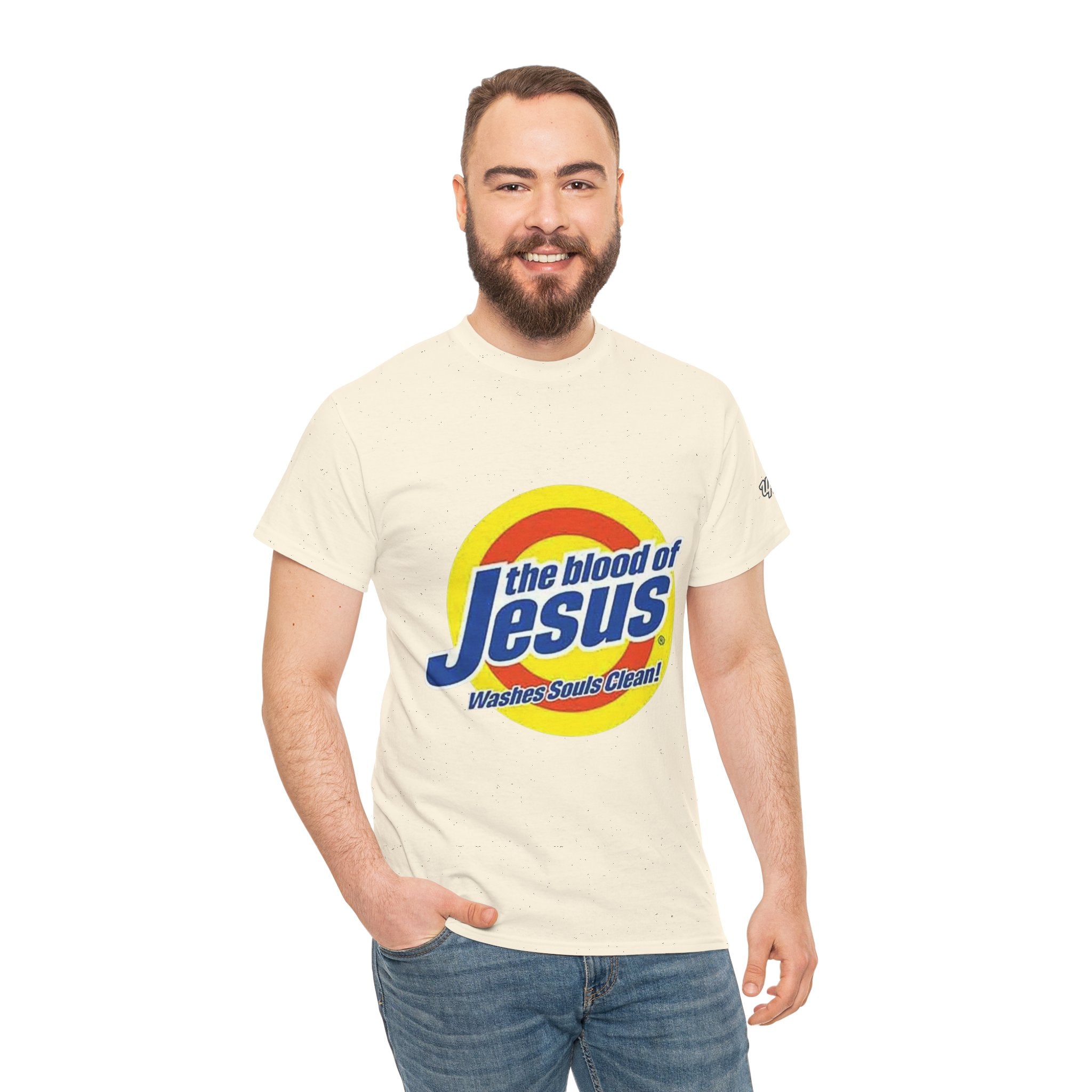 Blood of Jesus Washes Souls Clean T-shirt - Funny Tide Parody - Christian Faith T-shirt Printify