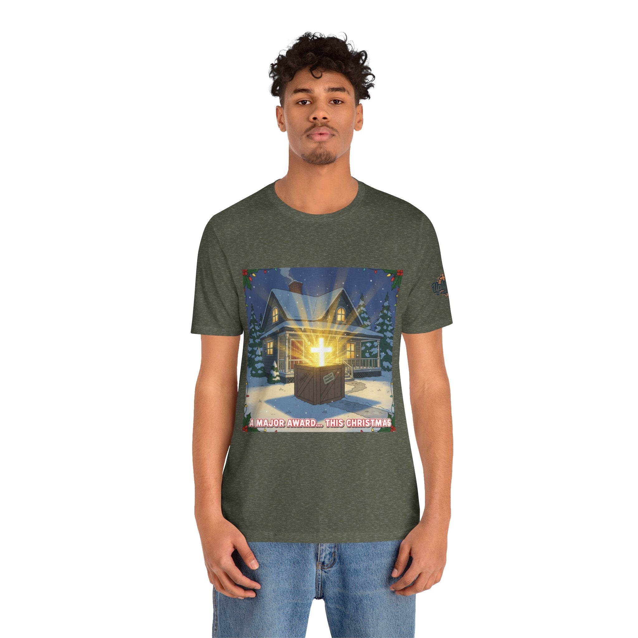 A Major Award This Christmas T-shirt – Fragile Leg Lamp Parody Cross Unboxing Christian T-shirt for Hilarious Faith & Holiday Glow Printify