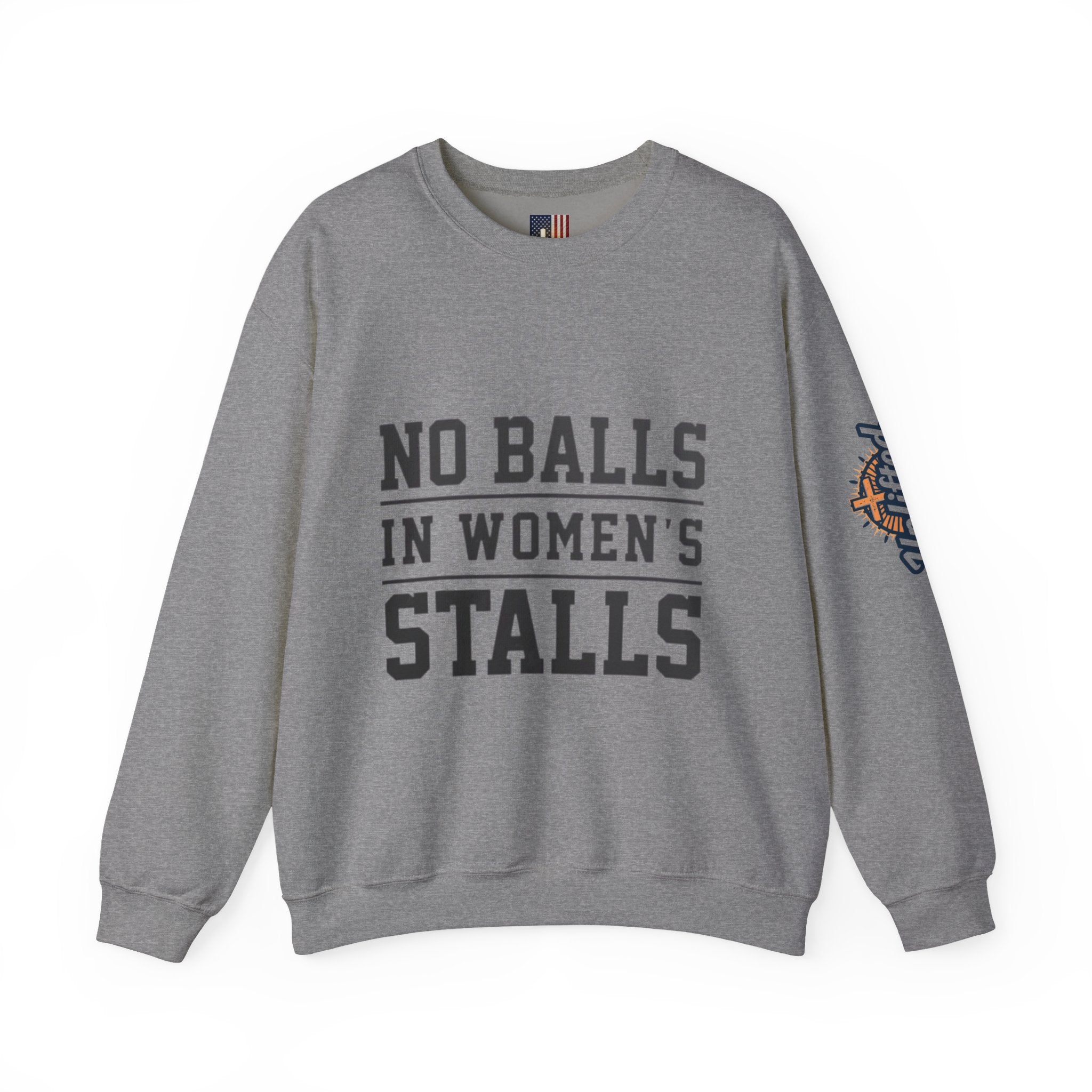 No Balls in Women's Stalls Crewneck Sweatshirt — Bold Statement Pullover Printify