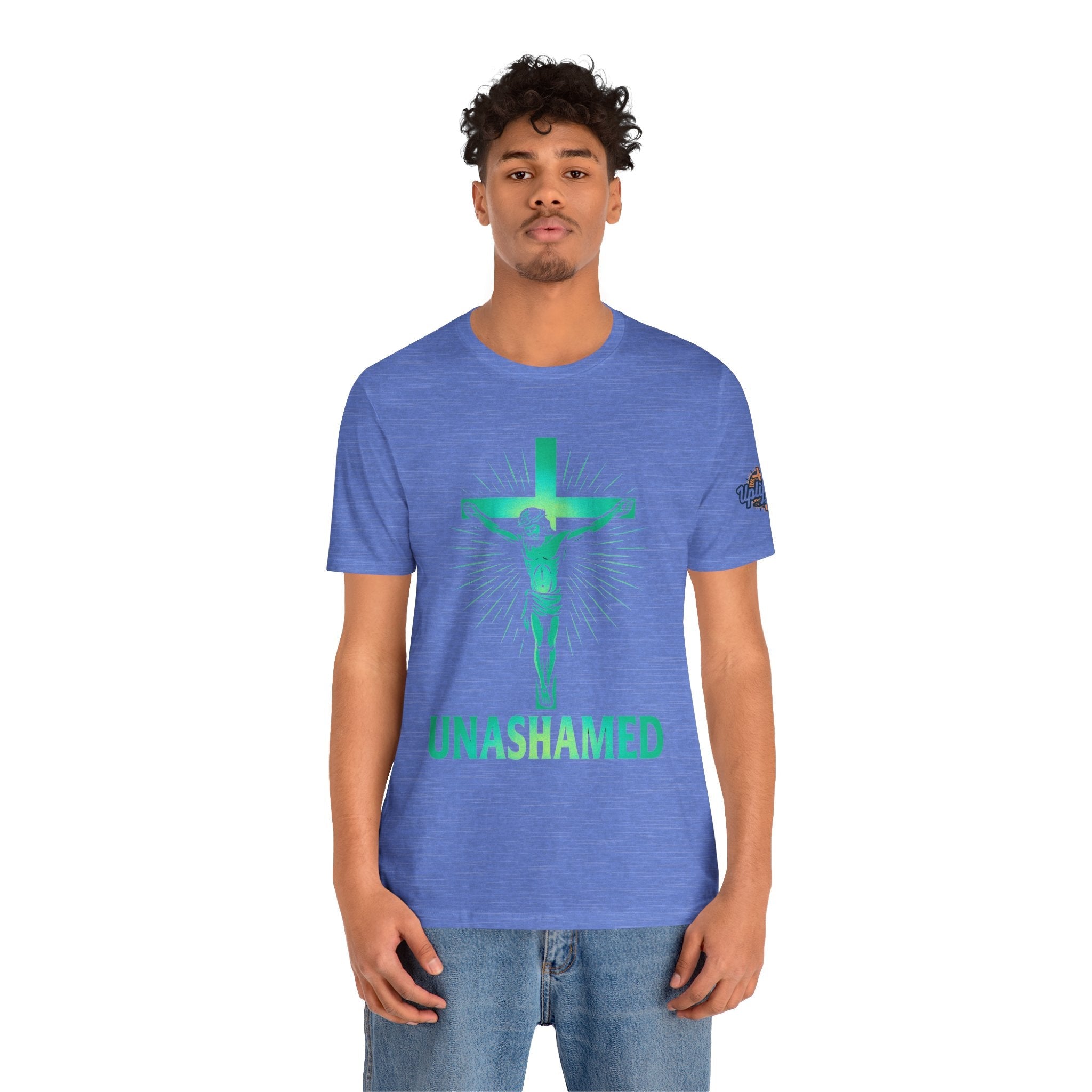 Unashamed T-shirt – Romans 1:16 Crucifixion Christian t-shirt for Bold Unwavering Faith Printify