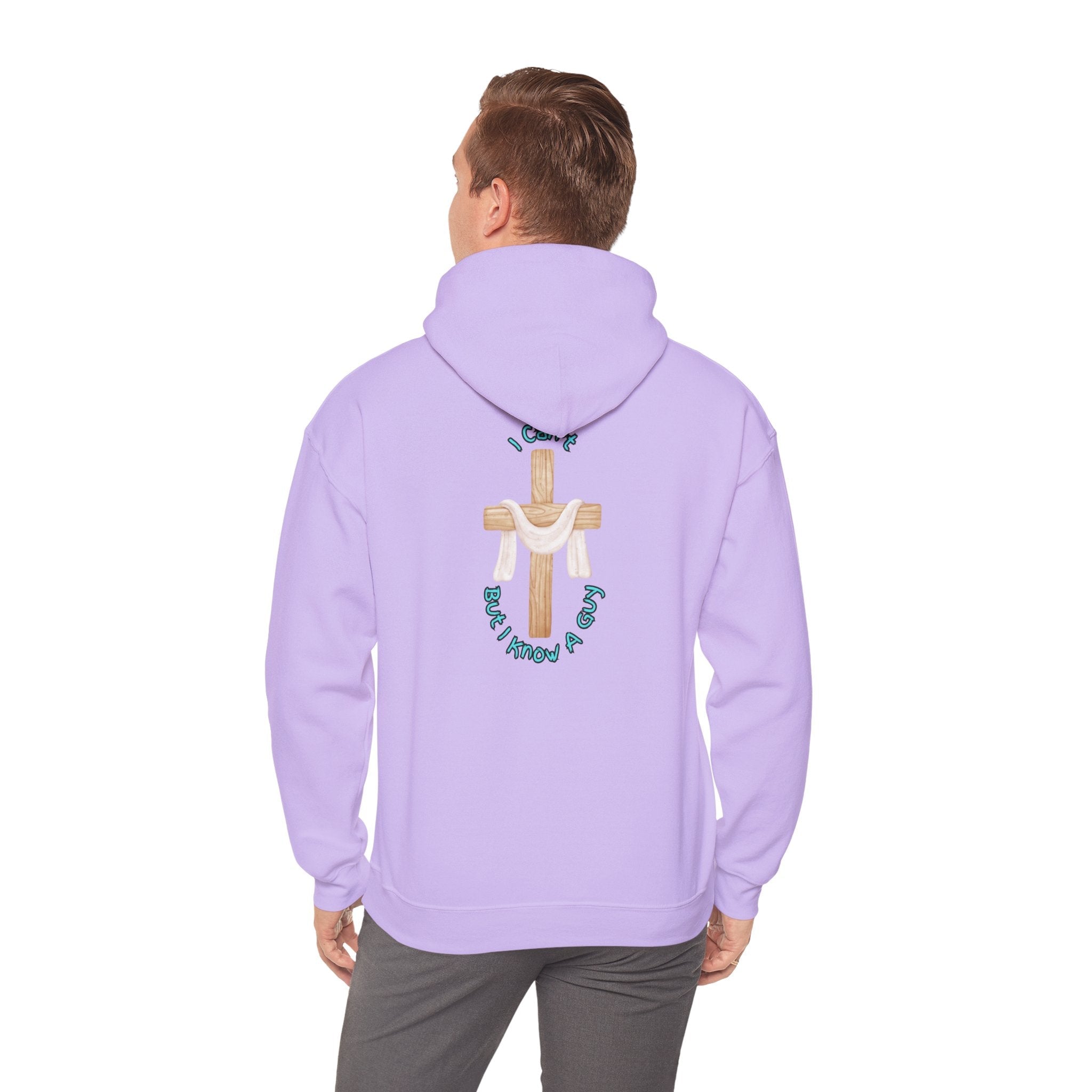 I Can’t, But I Know a Guy Hoodie – Jesus Cross Christian Hoodie for Cozy Faith Printify
