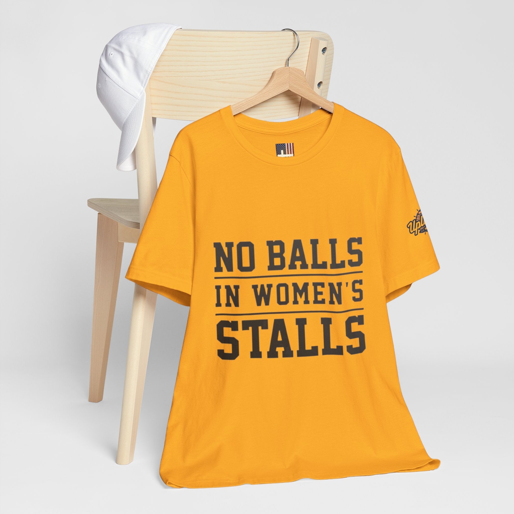 No Balls in Women's Stalls Statement T-Shirt Printify