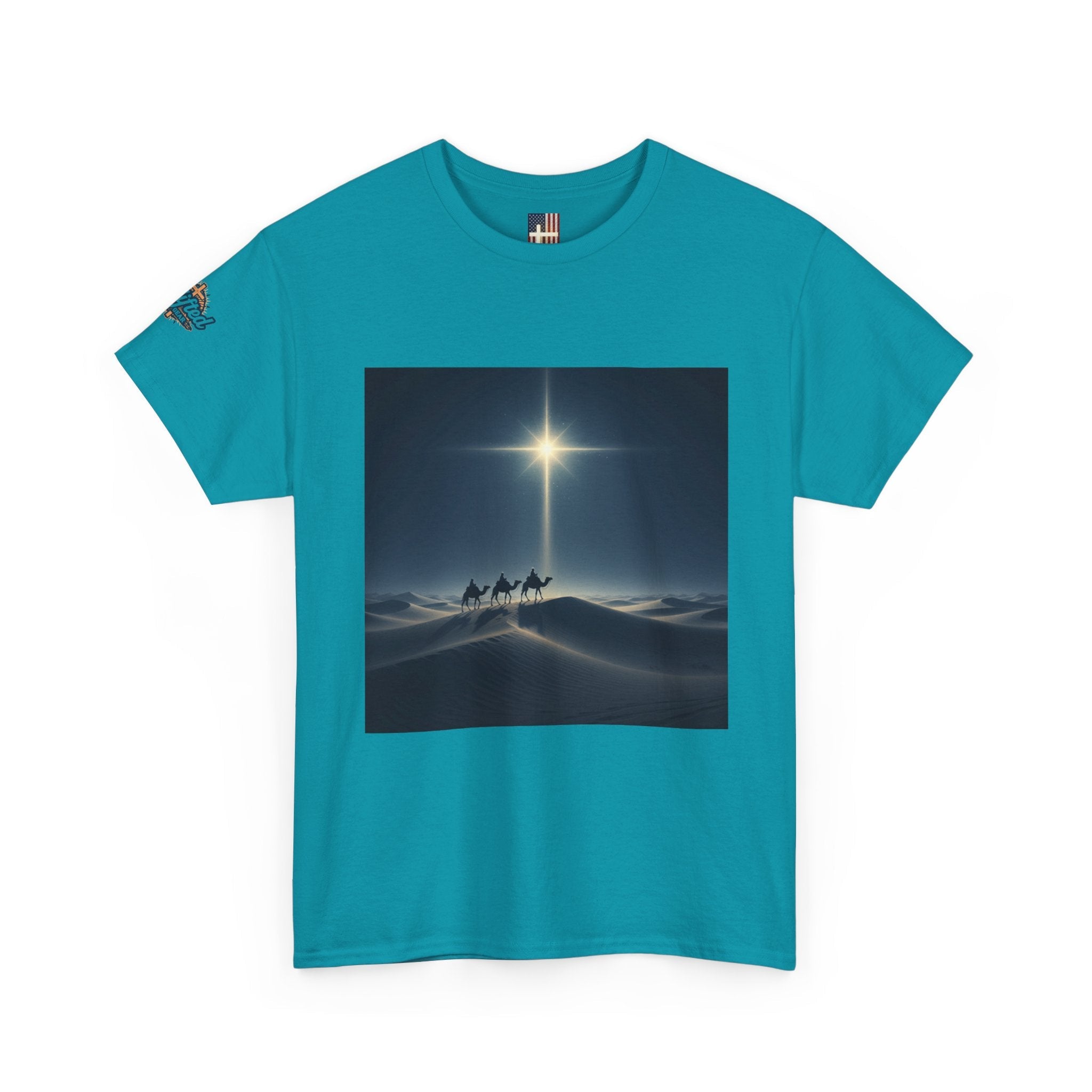 3 Wise Men T-shirt – Magi Camels Nativity Journey Christian Christmas T-shirt for Epiphany Faith & Holy Night Printify