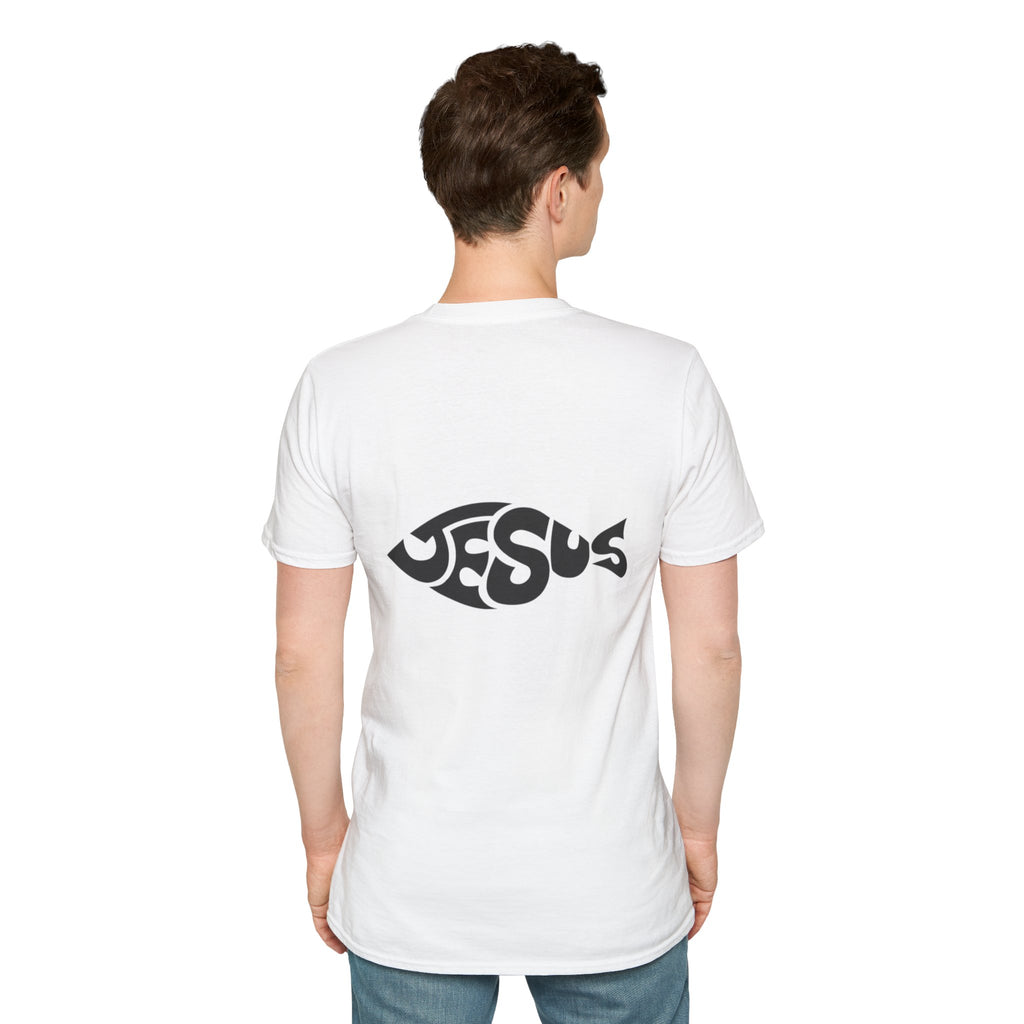 Ichthus Jesus Fish T-shirt - Jesus Word Art - Christian Faith Symbol T-shirt