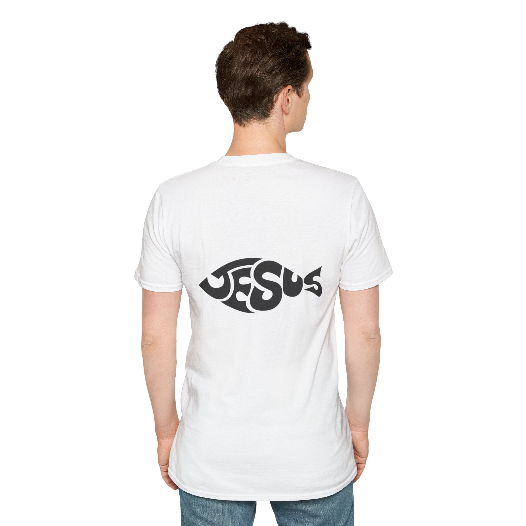 Ichthus Jesus Fish T-shirt - Jesus Word Art - Christian Faith Symbol T-shirt