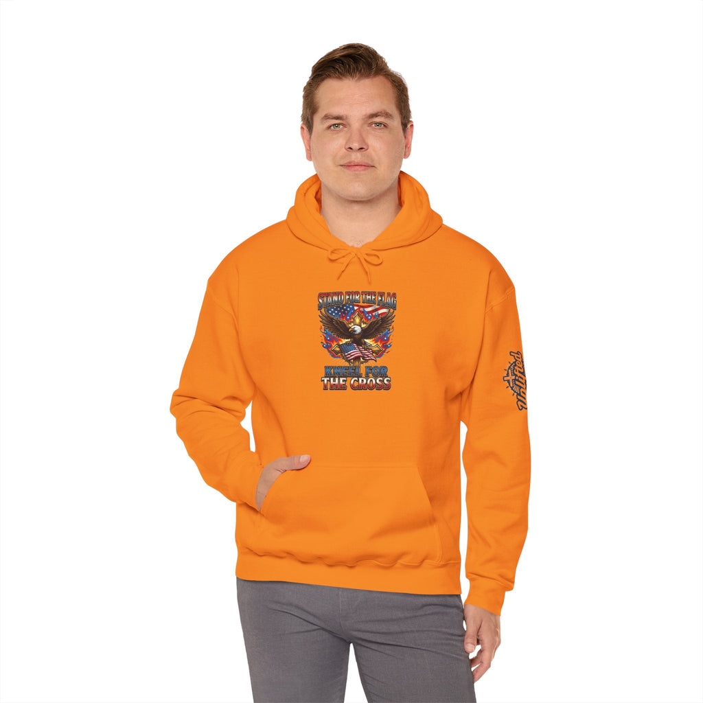 Stand for the Flag Kneel for the Cross Hoodie | Patriotic Eagle Hoodie Printify