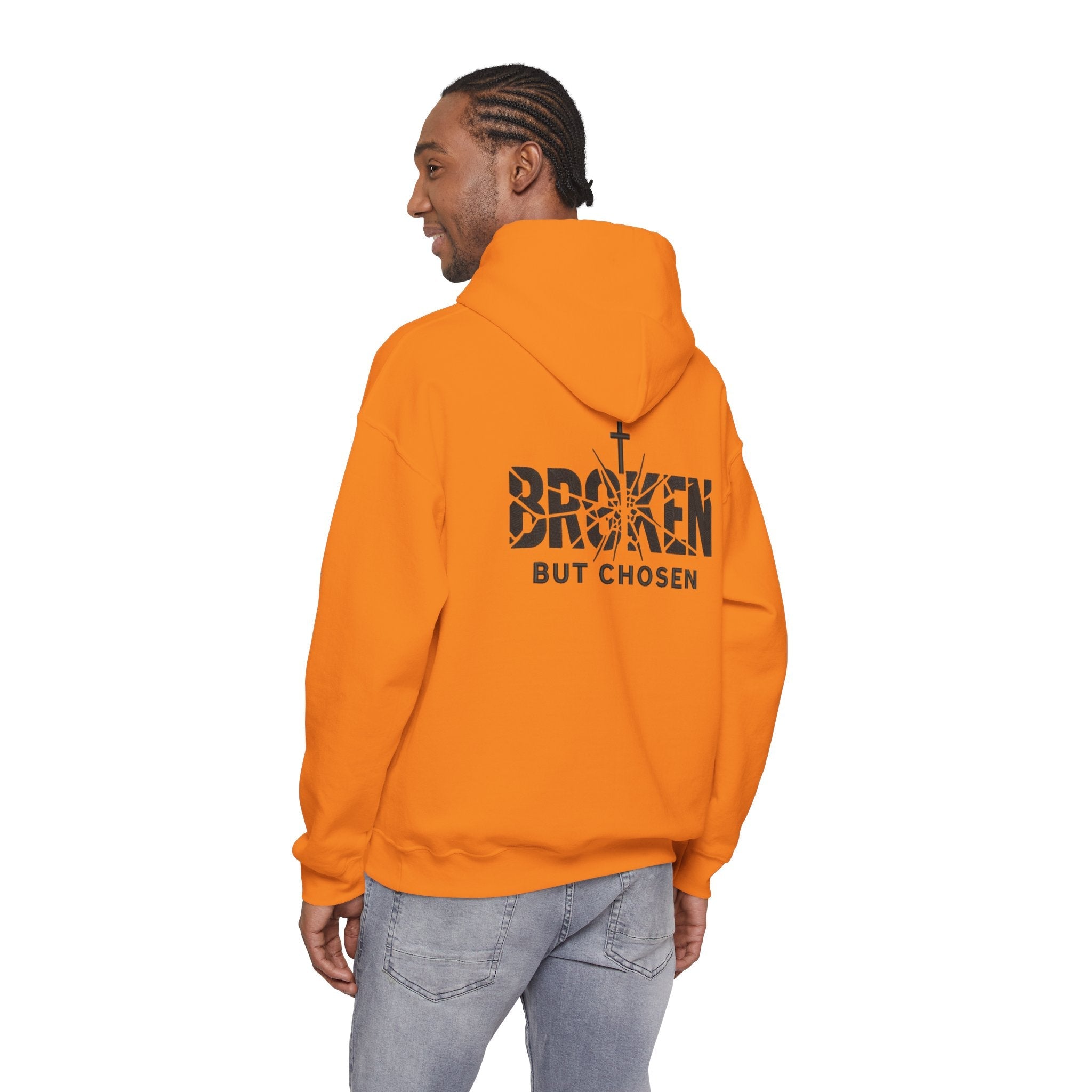 Broken But Chosen Hoodie — Christian Faith Graphic Sweatshirt Printify