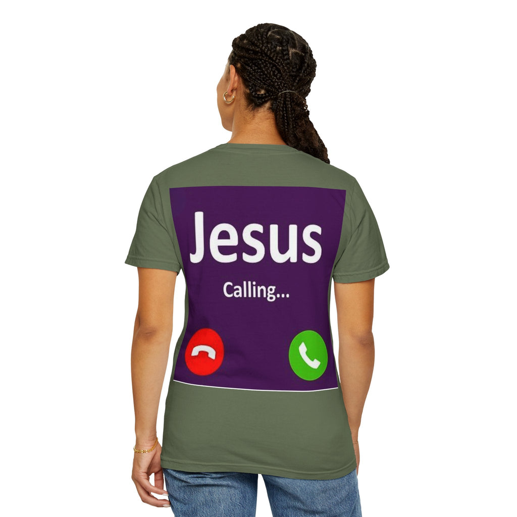 Jesus Calling T-shirt, – Funny Cell Phone Screen Christian T-shirt, for Divine Connection & Faith Humor Printify