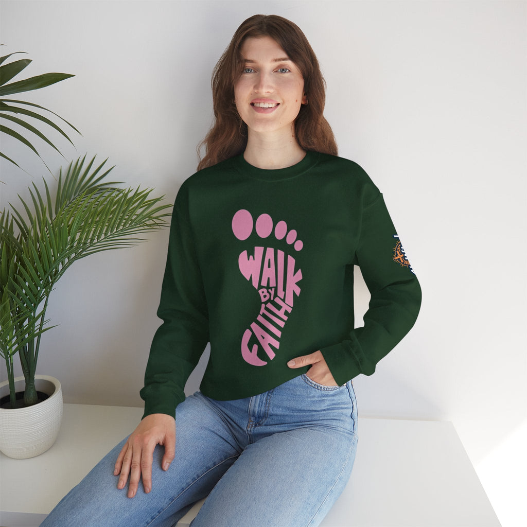 Walk By Faith Footprint Sweatshirt Printify