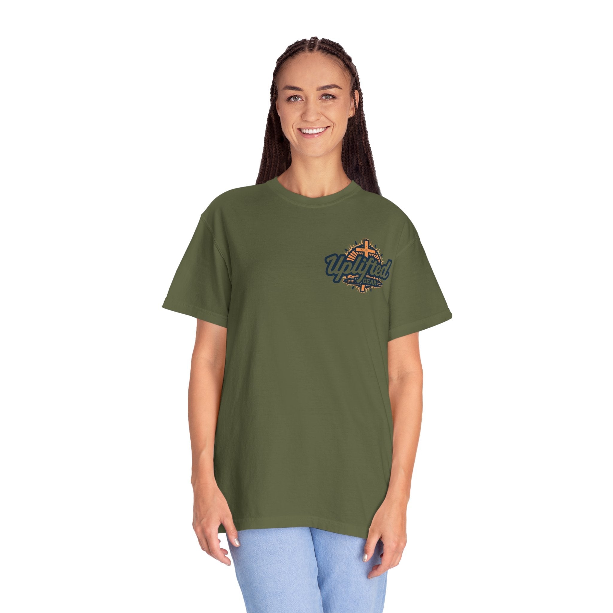 Jesus Saves T-shirt – Radiant Cross & Rays of Light Christian T-shirt for Eternal Hope & Faith Printify