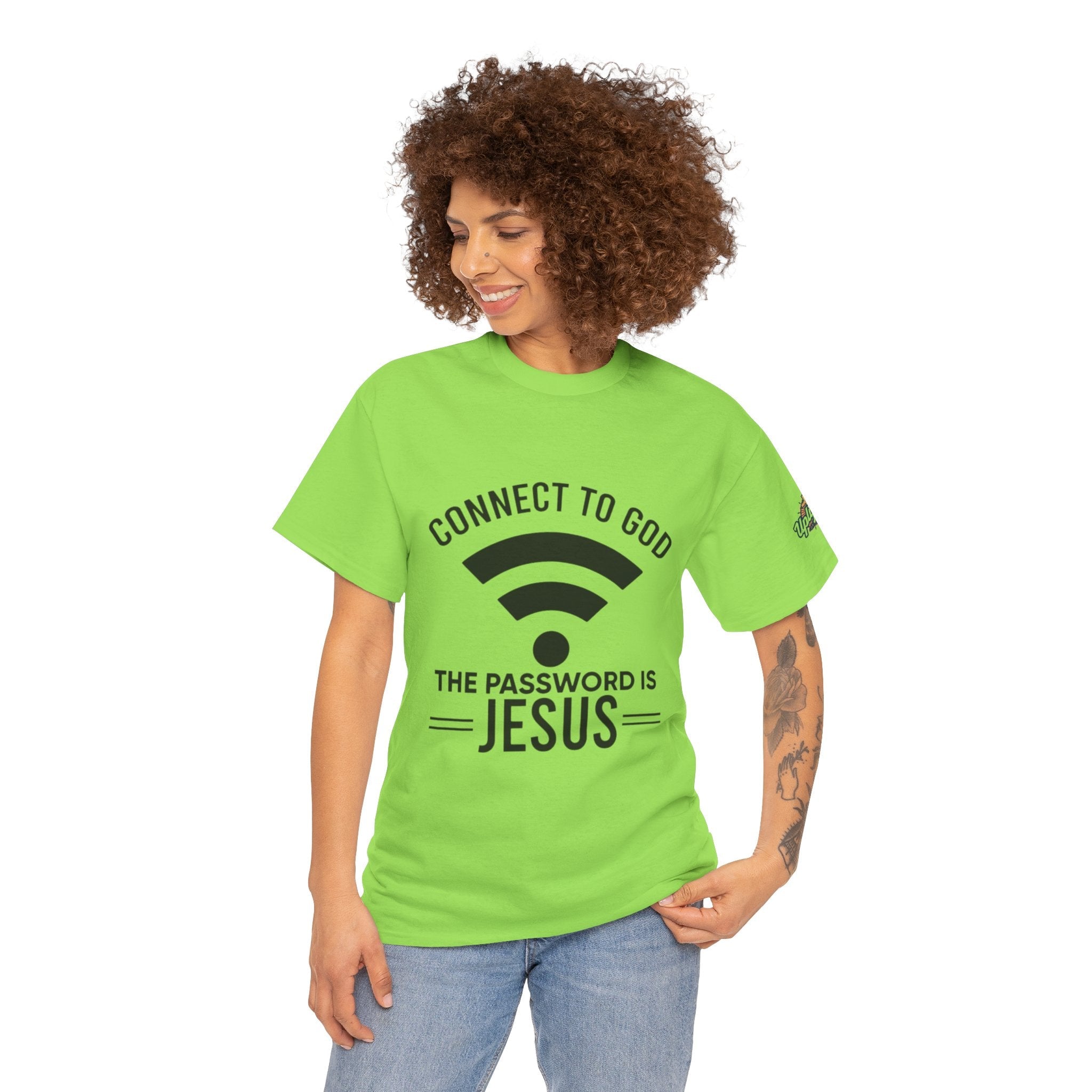 Connect to God T-shirt - WIFI Password is Jesus - Funny Christian Faith T-shirt Printify