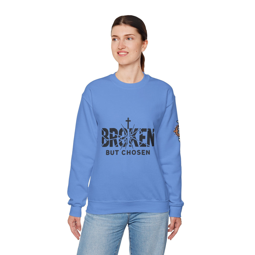 Broken But Chosen Crewneck Sweatshirt Printify