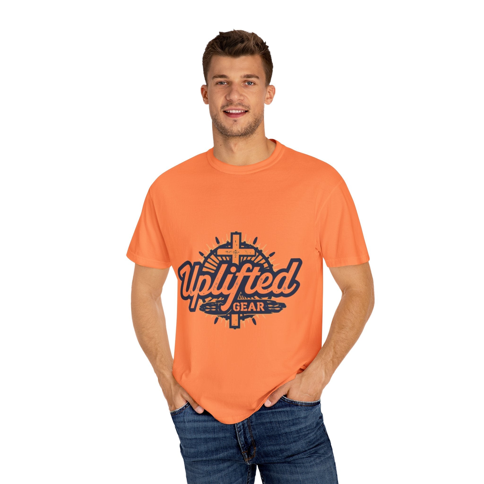 Uplifted Gear Christian T-Shirt – Bold Logo Faith Tee for Inspired Living Printify