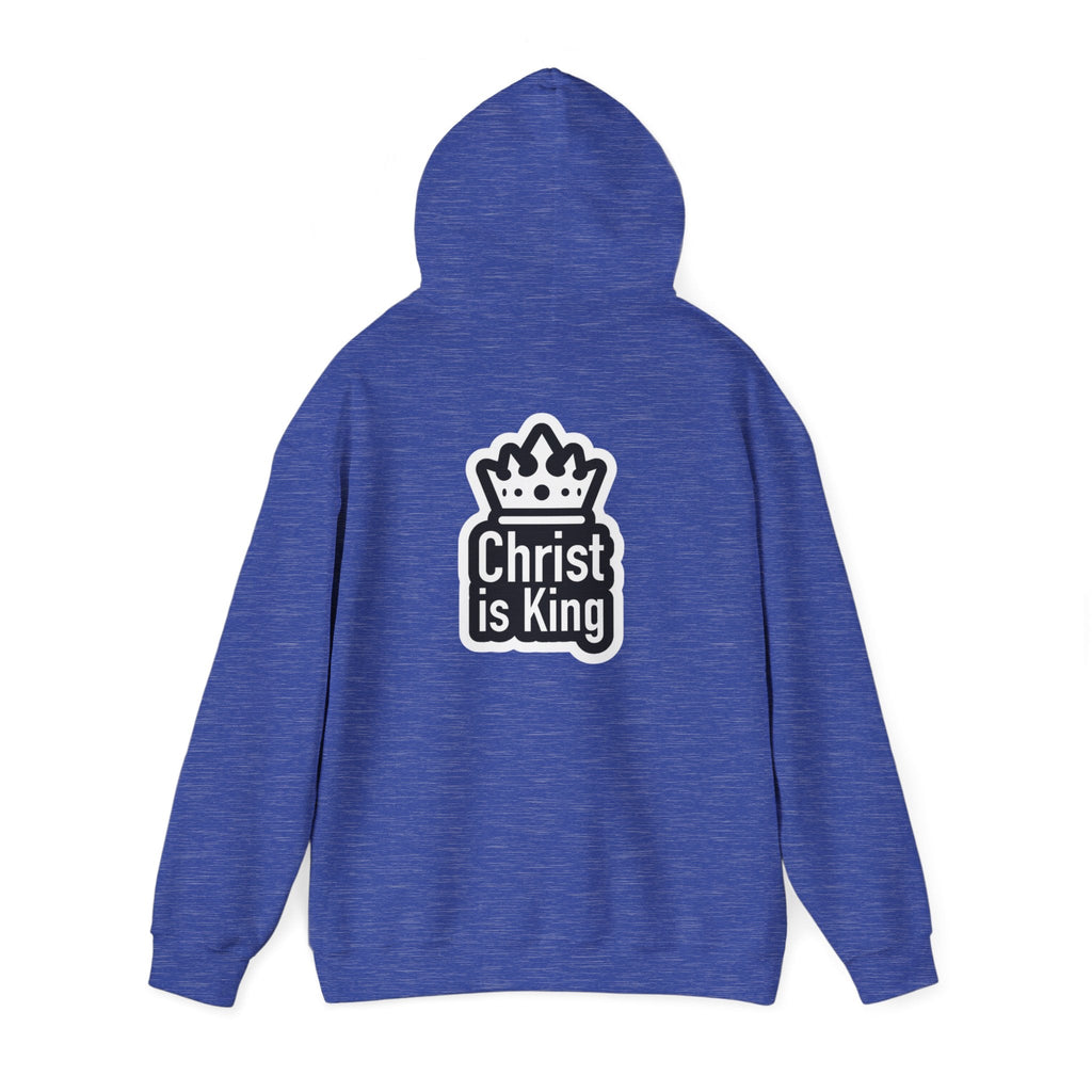 Christ is King Hoodie – Bold Crown & Cross Christian Sweatshirt for Unshakable Faith Printify