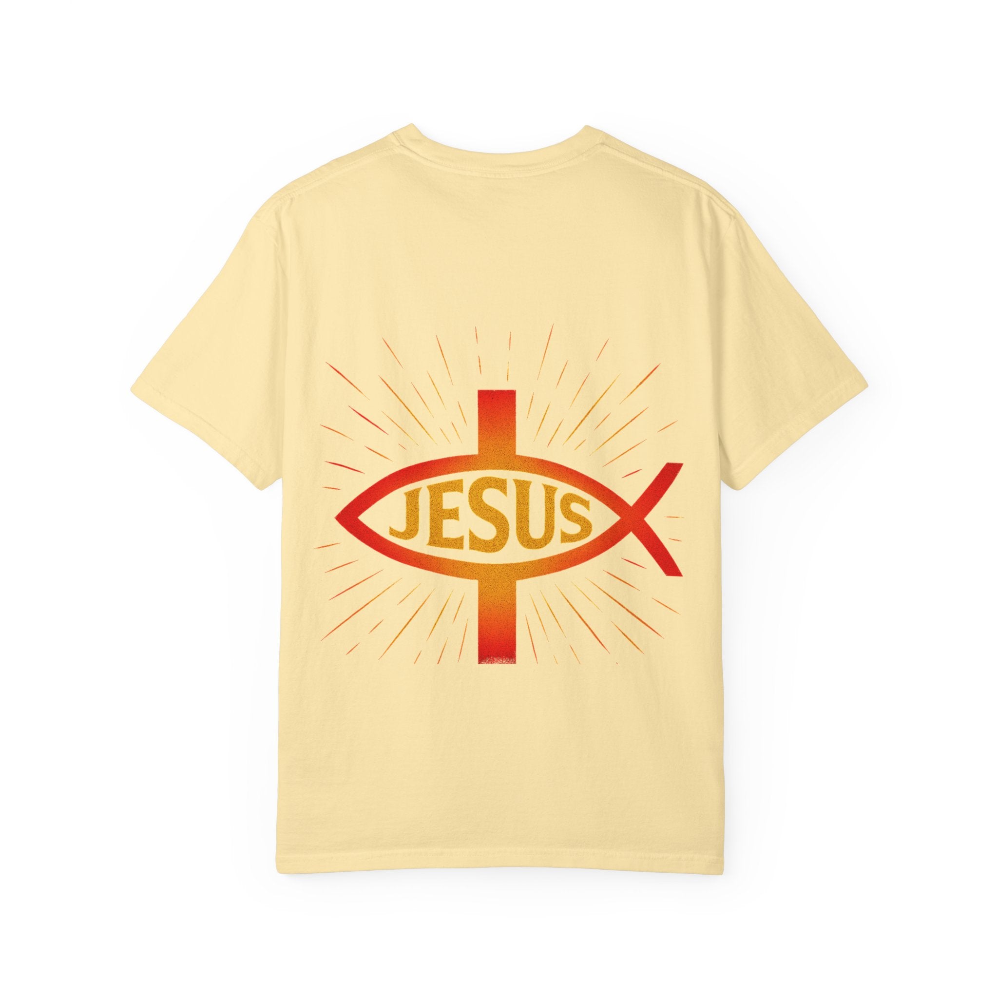 Jesus Ichthys T-shirt – Christian Fish Symbol with Cross & Jesus Inscription T-shirt for Eternal Faith & Streetwear Printify