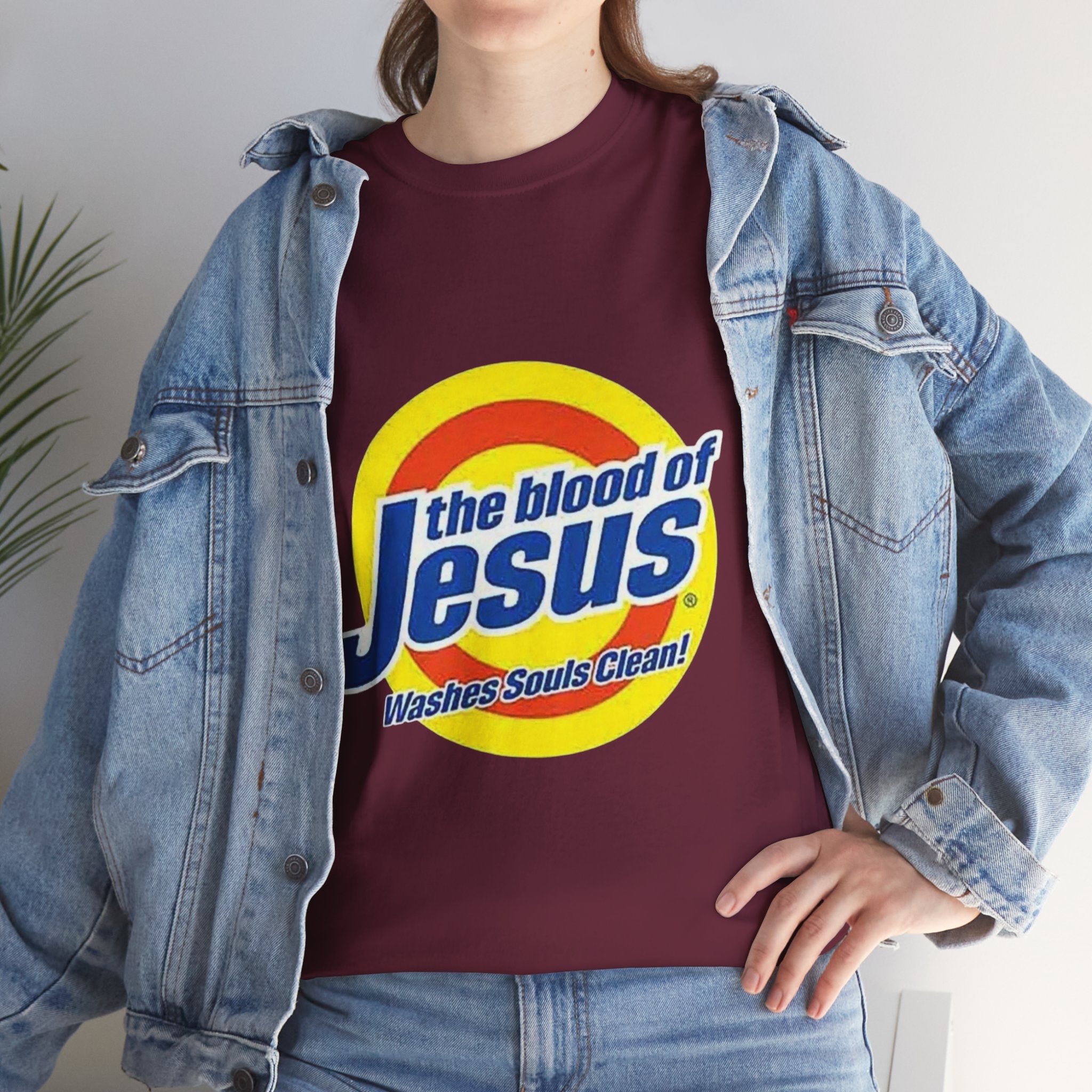 Blood of Jesus Washes Souls Clean T-shirt - Funny Tide Parody - Christian Faith T-shirt Printify