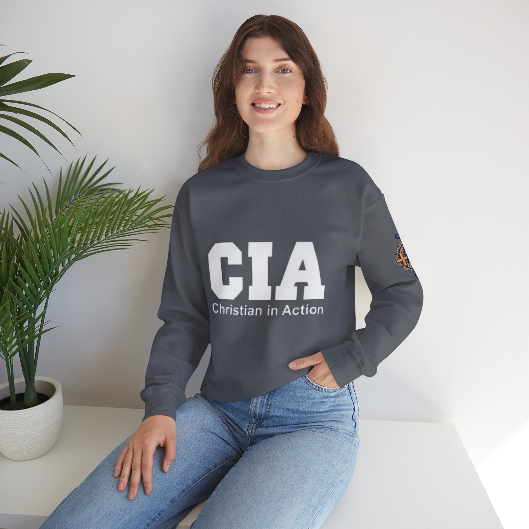 CIA Christian in Action Sweatshirt - Funny Faith Parody Sweatshirt - Mission Ready Apparel Printify