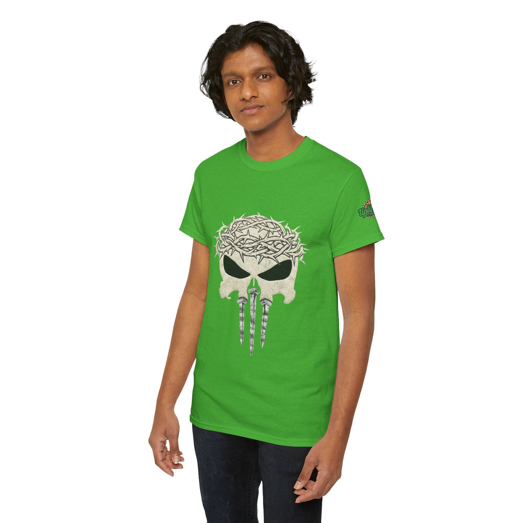 Christian Skull T-shirt - Crown of Thorns & Nails - Warrior Faith T-shirt Printify