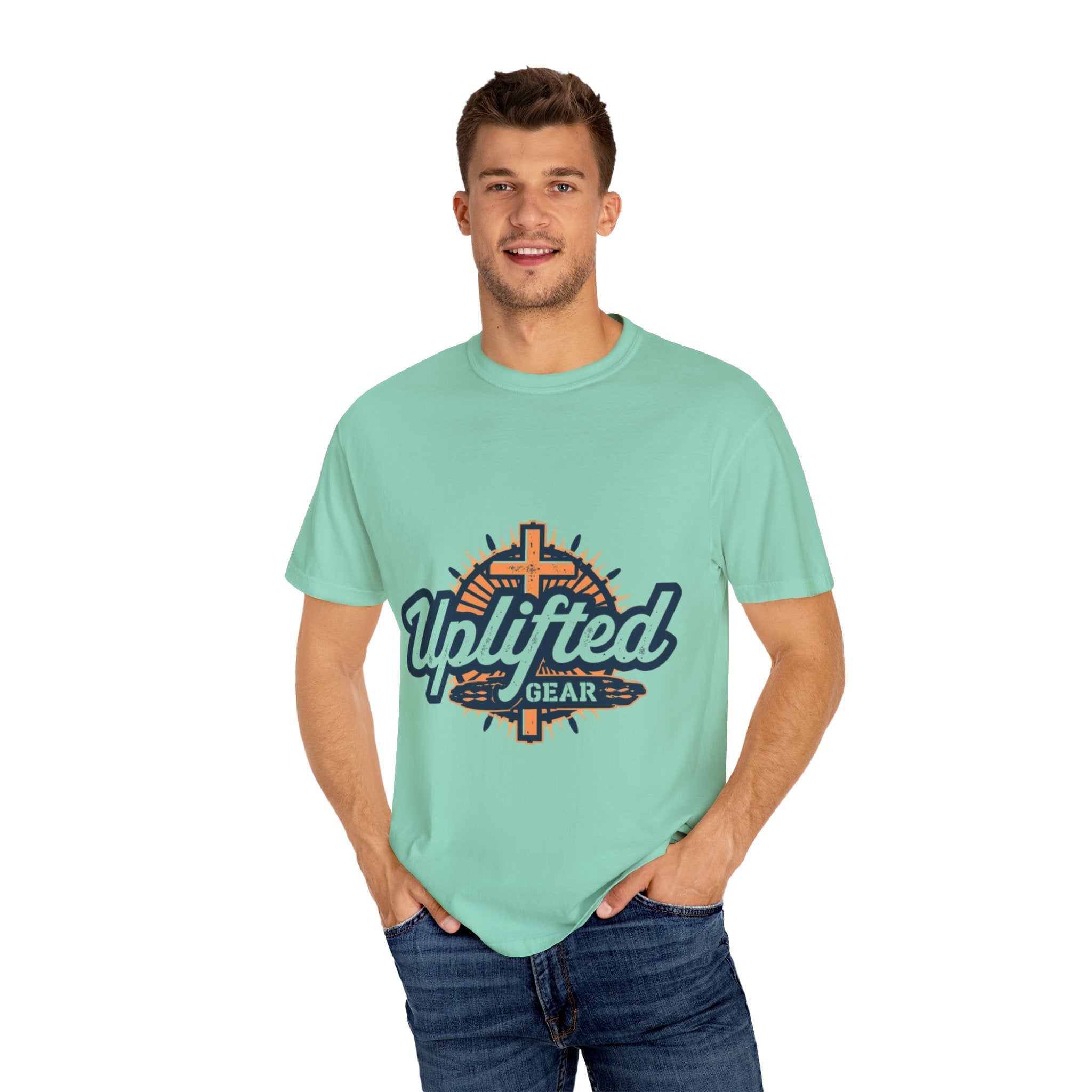 Uplifted Gear Christian T-Shirt – Bold Logo Faith Tee for Inspired Living Printify