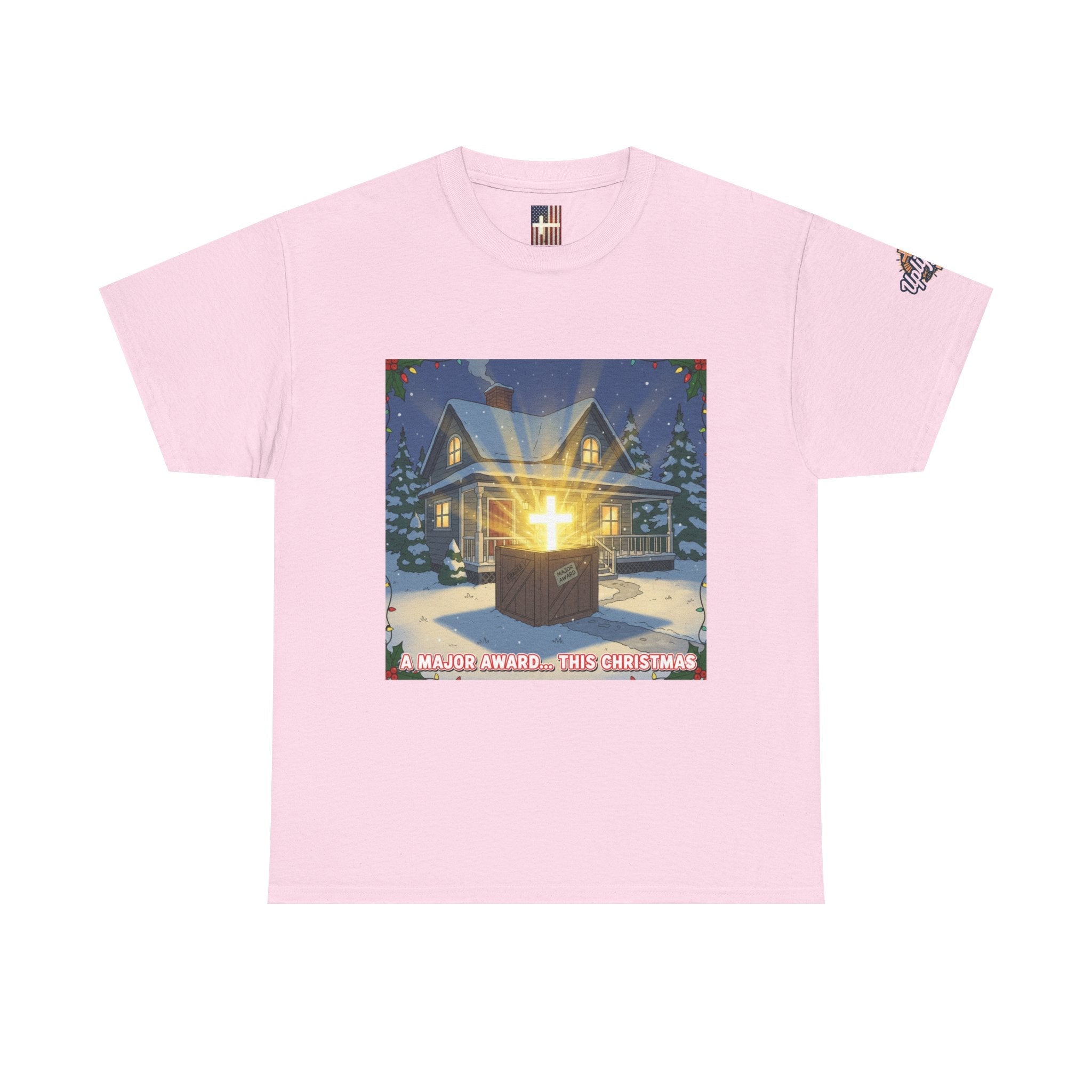 A Major Award This Christmas T-shirt – Fragile Leg Lamp Parody Cross Unboxing Christian T-shirt for Hilarious Faith & Holiday Glow Printify