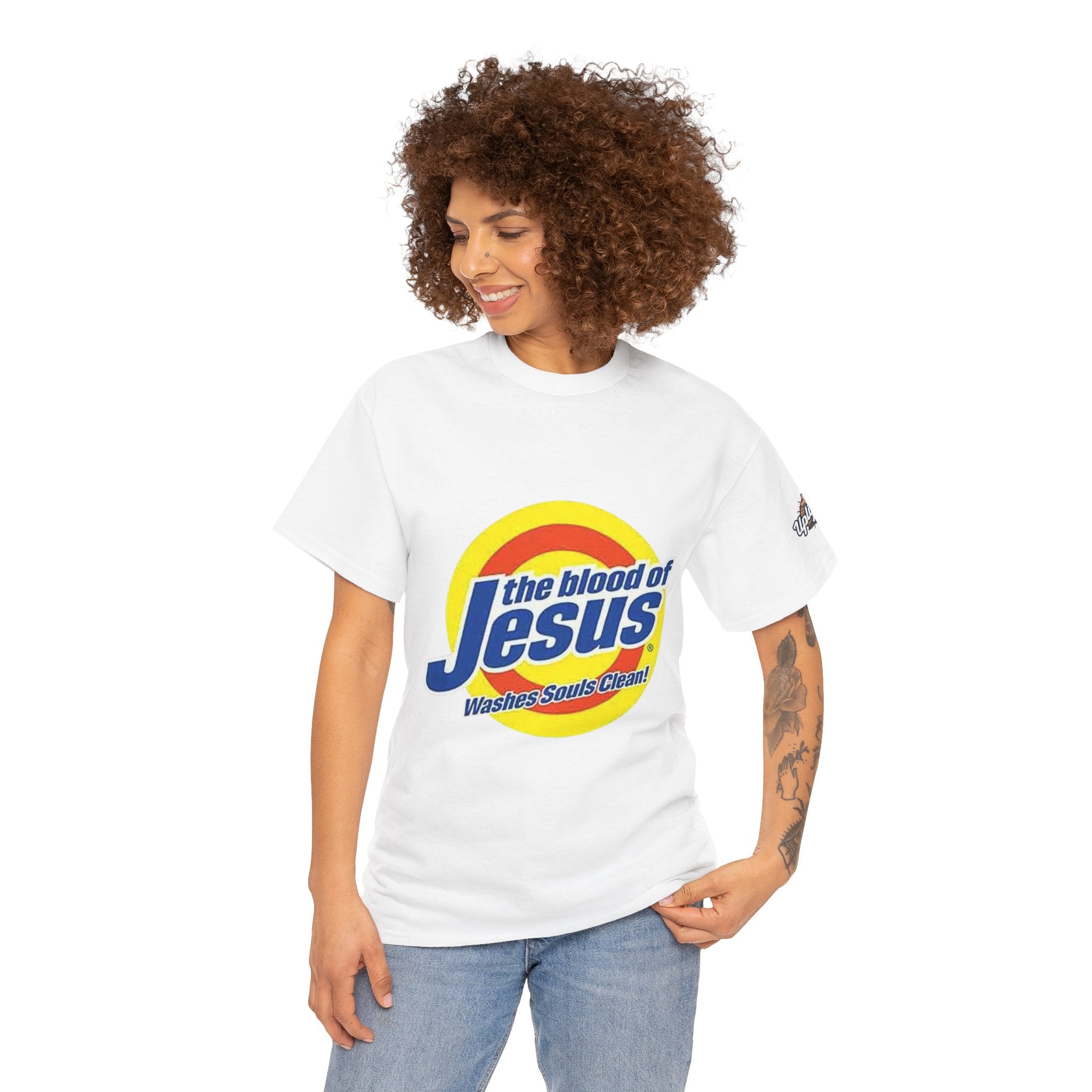 Blood of Jesus Washes Souls Clean T-shirt - Funny Tide Parody - Christian Faith T-shirt Printify