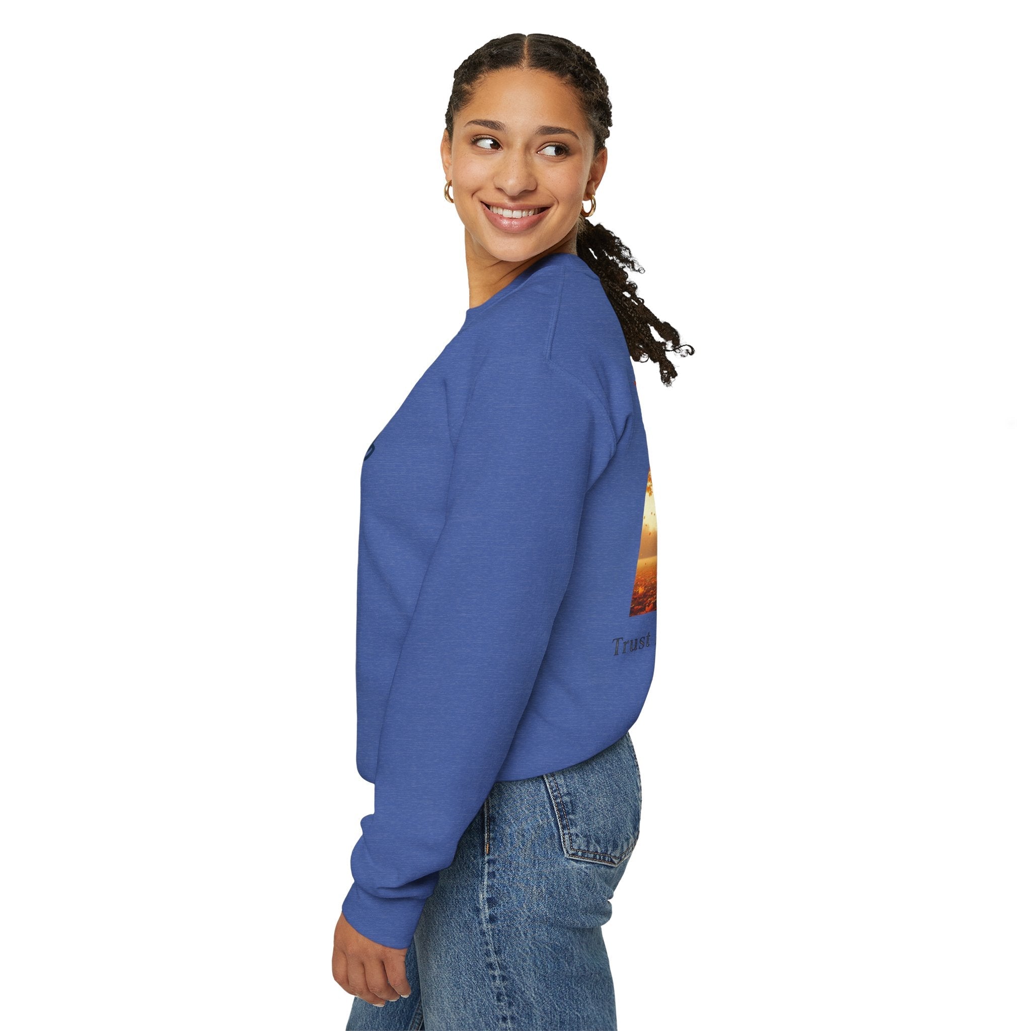 Trust in the Lord Sweatshirt – Autumn Tree Proverbs 3:5 Christian Sweatshirt for Cozy Faith Printify