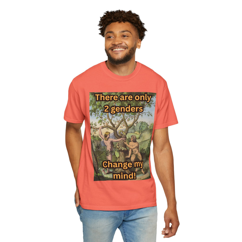 There Are Only 2 Genders T-Shirt – Adam & Eve Cross Christian Tee for Bold Faith Printify