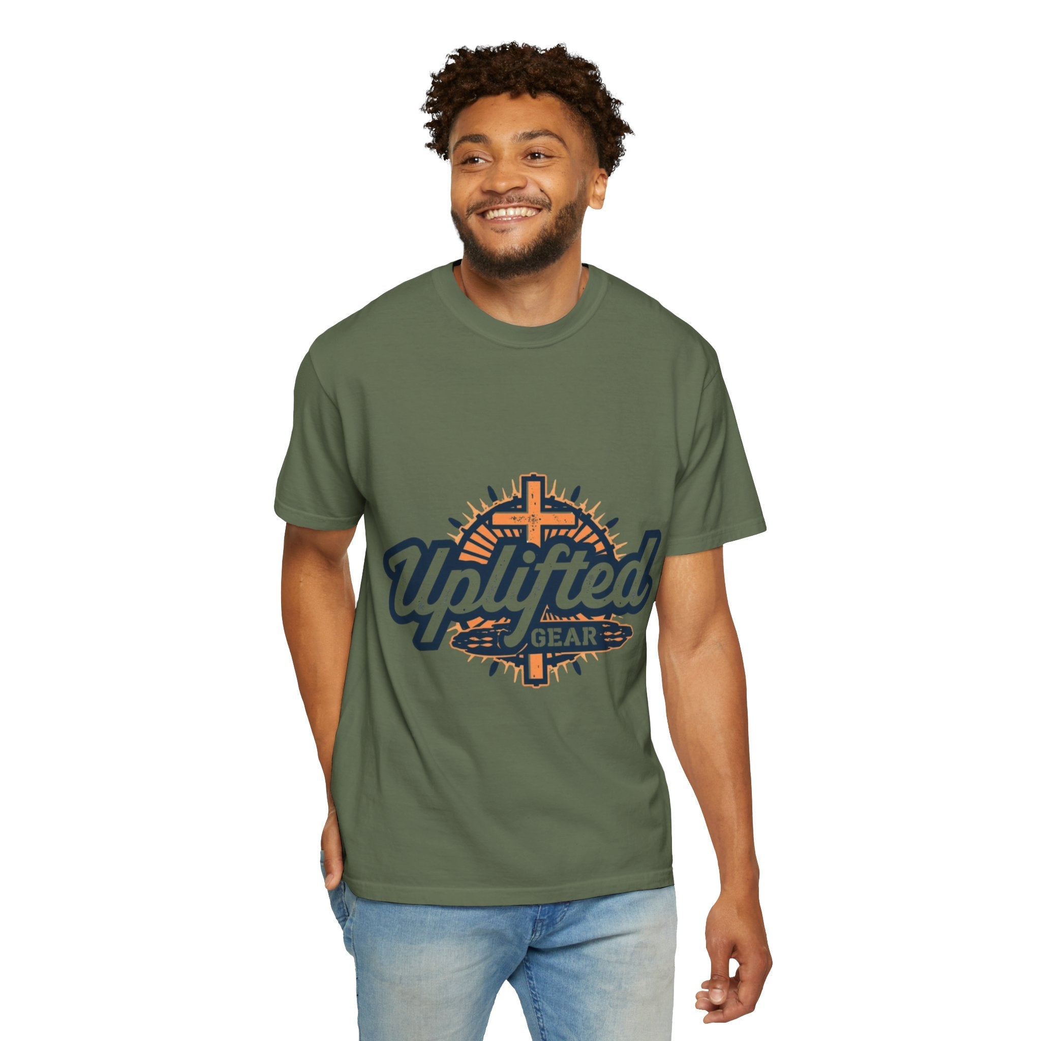 Uplifted Gear Christian T-Shirt – Bold Logo Faith Tee for Inspired Living Printify